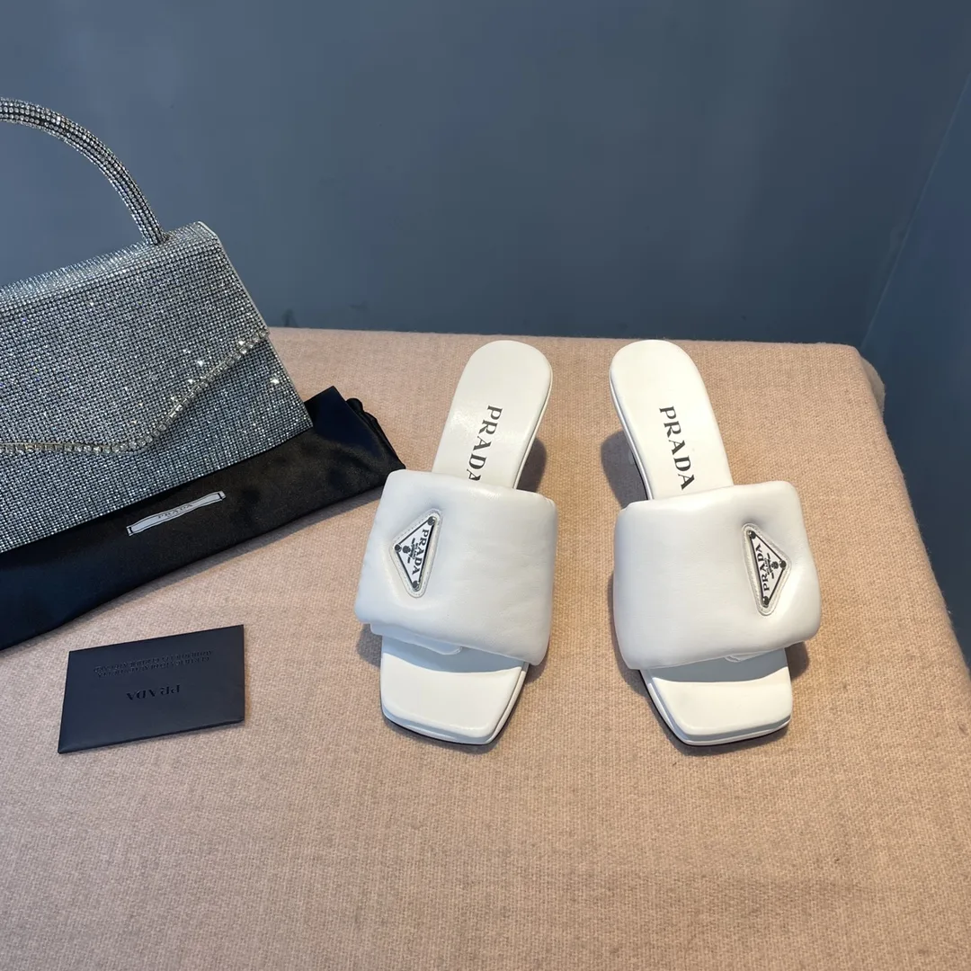Prada Soft Padded Nappa Sandals White / 1XX654_2DL8_F0009_F_065 - Image 5