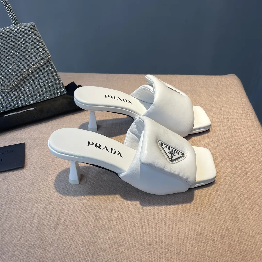 Prada Soft Padded Nappa Sandals White / 1XX654_2DL8_F0009_F_065 - Image 2