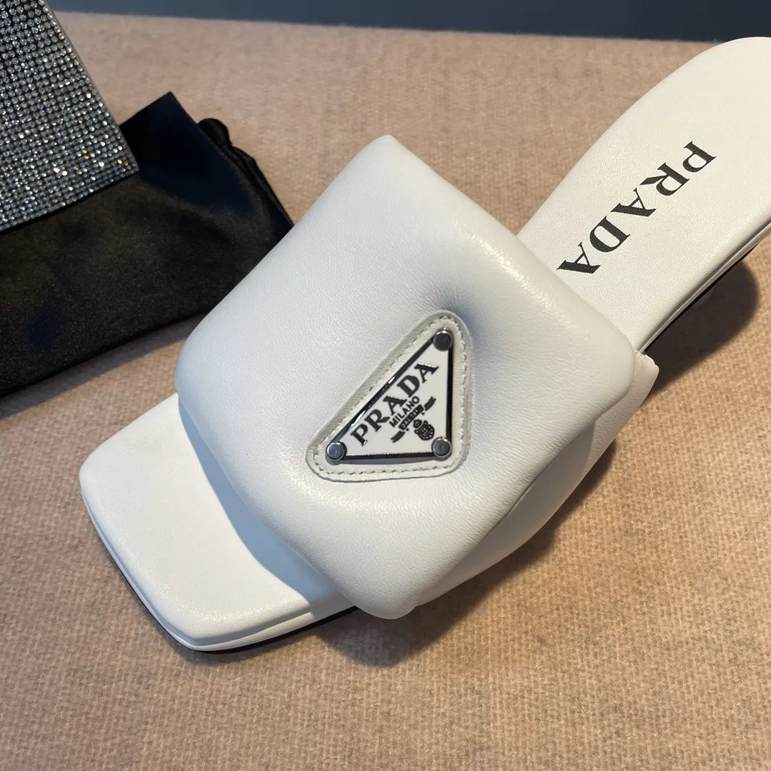 Prada Soft Padded Nappa Sandals White / 1XX654_2DL8_F0009_F_065 - Image 3