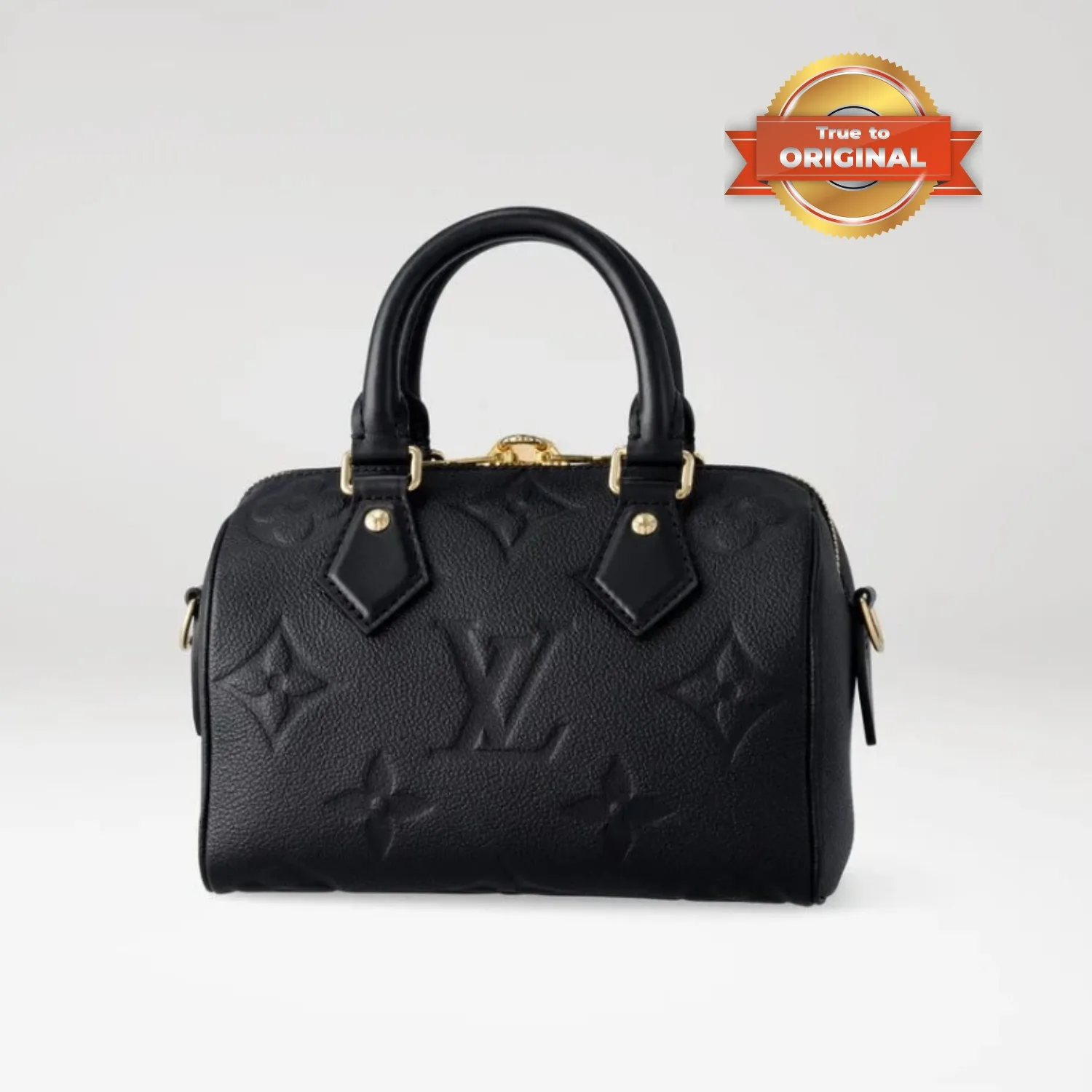 Alternative view of Louis Vuitton Speedy Bandouliere 20 Top Handle Bag / Black Monogram Empreinte Gold Hardware