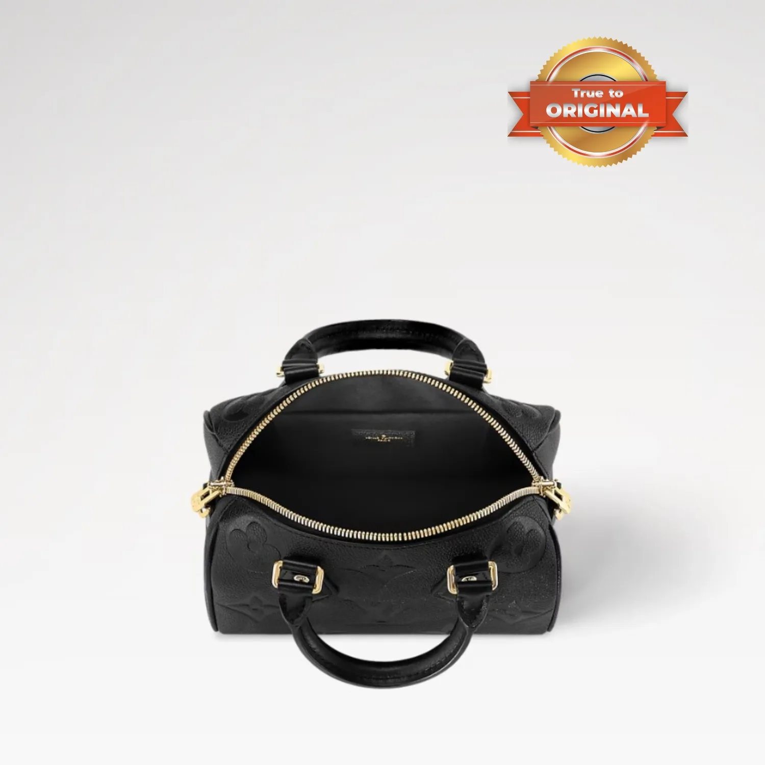 Louis Vuitton Speedy Bandouliere 20 Top Handle Bag / Black Monogram Empreinte Gold Hardware - Image 3