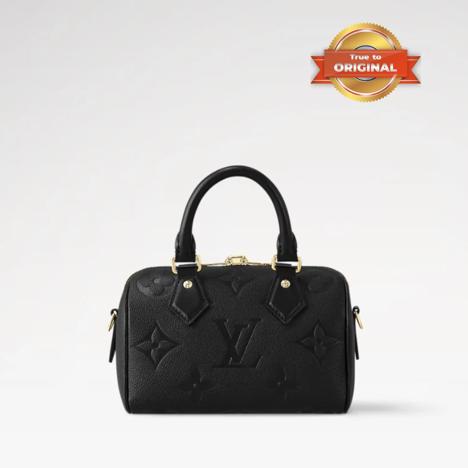 Louis Vuitton Speedy Bandouliere 20 Top Handle Bag / Black Monogram Empreinte Gold Hardware - Image 5