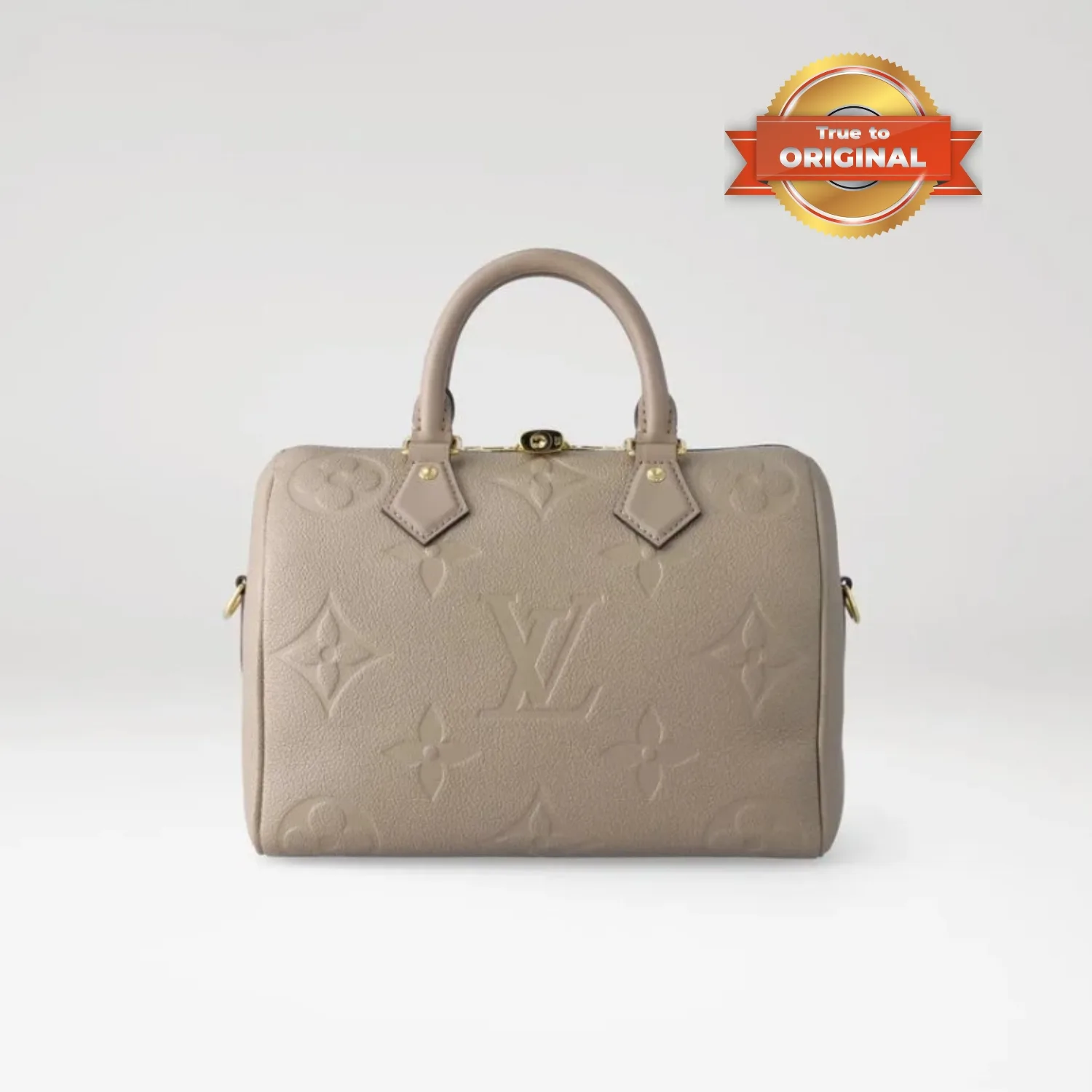 Louis Vuitton Speedy Bandouliere 25 Top Handle Bag / Tourterelle Monogram Empreinte Gold Hardware - Image 4