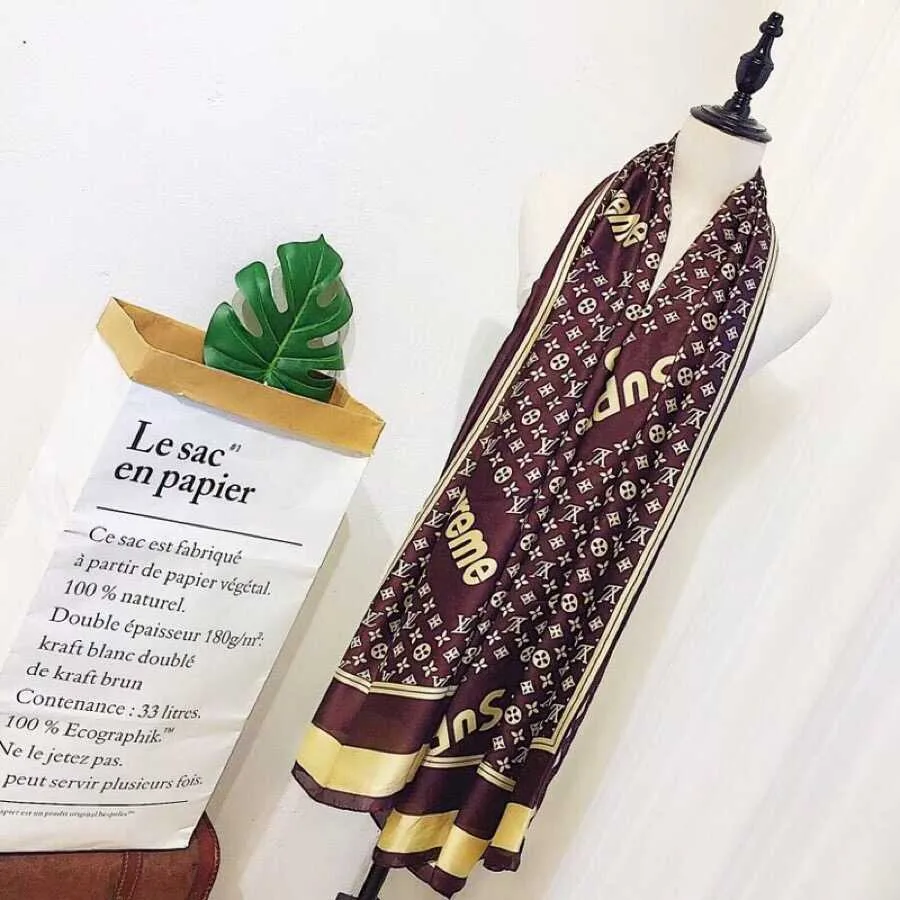 Louis Vuitton Supreme x LV Shawl Scarf Brown - Image 5