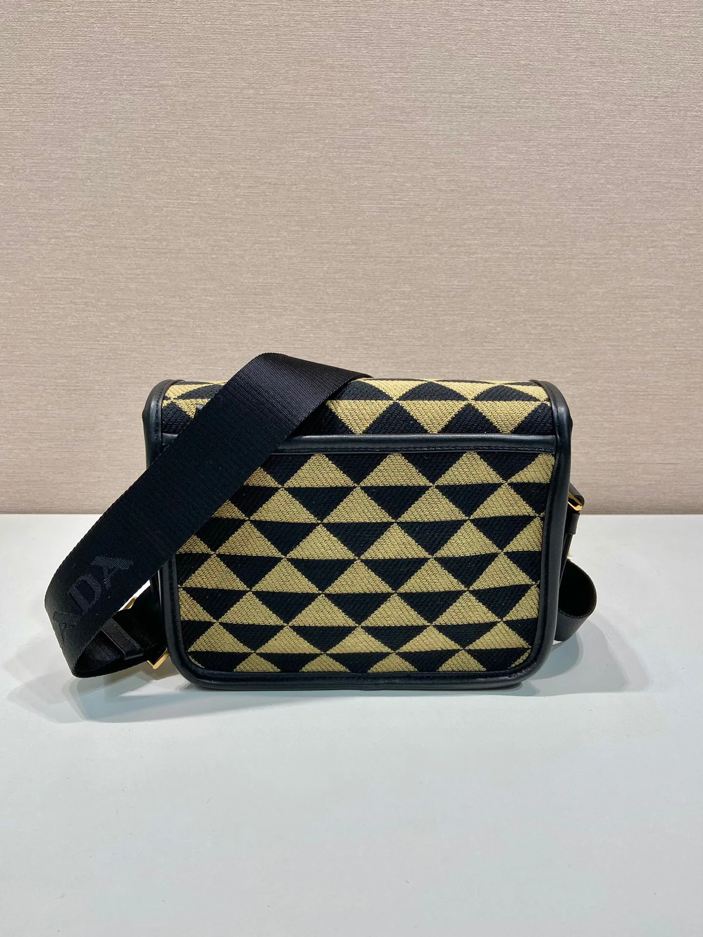 Prada Symbole Embroidered Fabric Bag In Beige / 2VD034_2FKL_F0Y30_V_XOP - Image 4