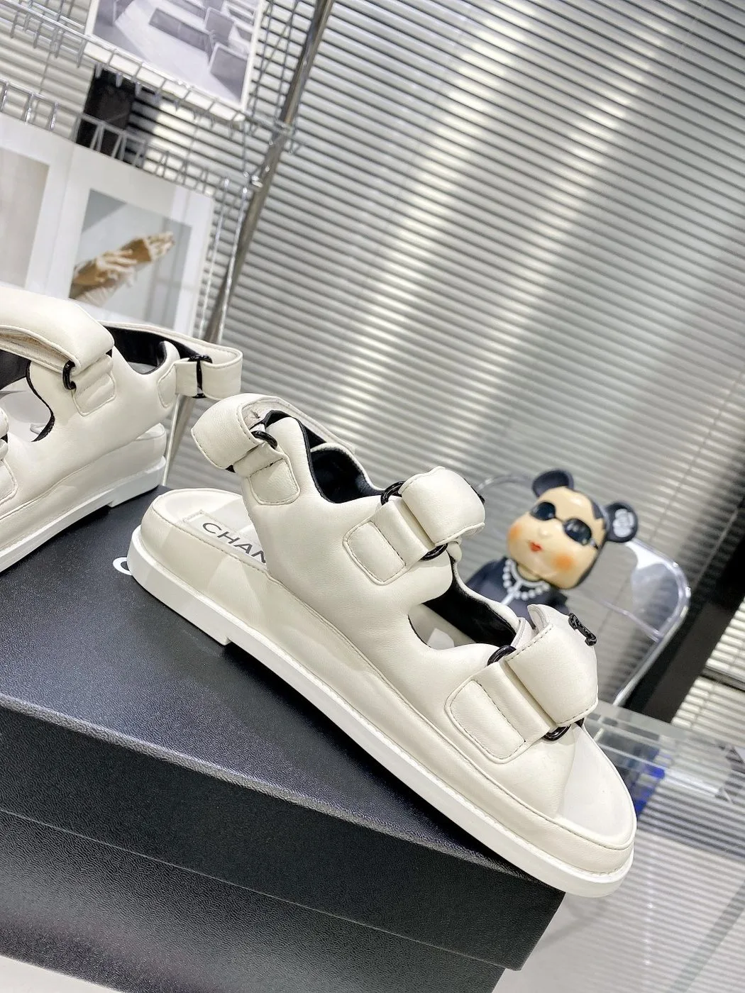 Chanel Women’s Sandals With Chanel Logo White - Image 3