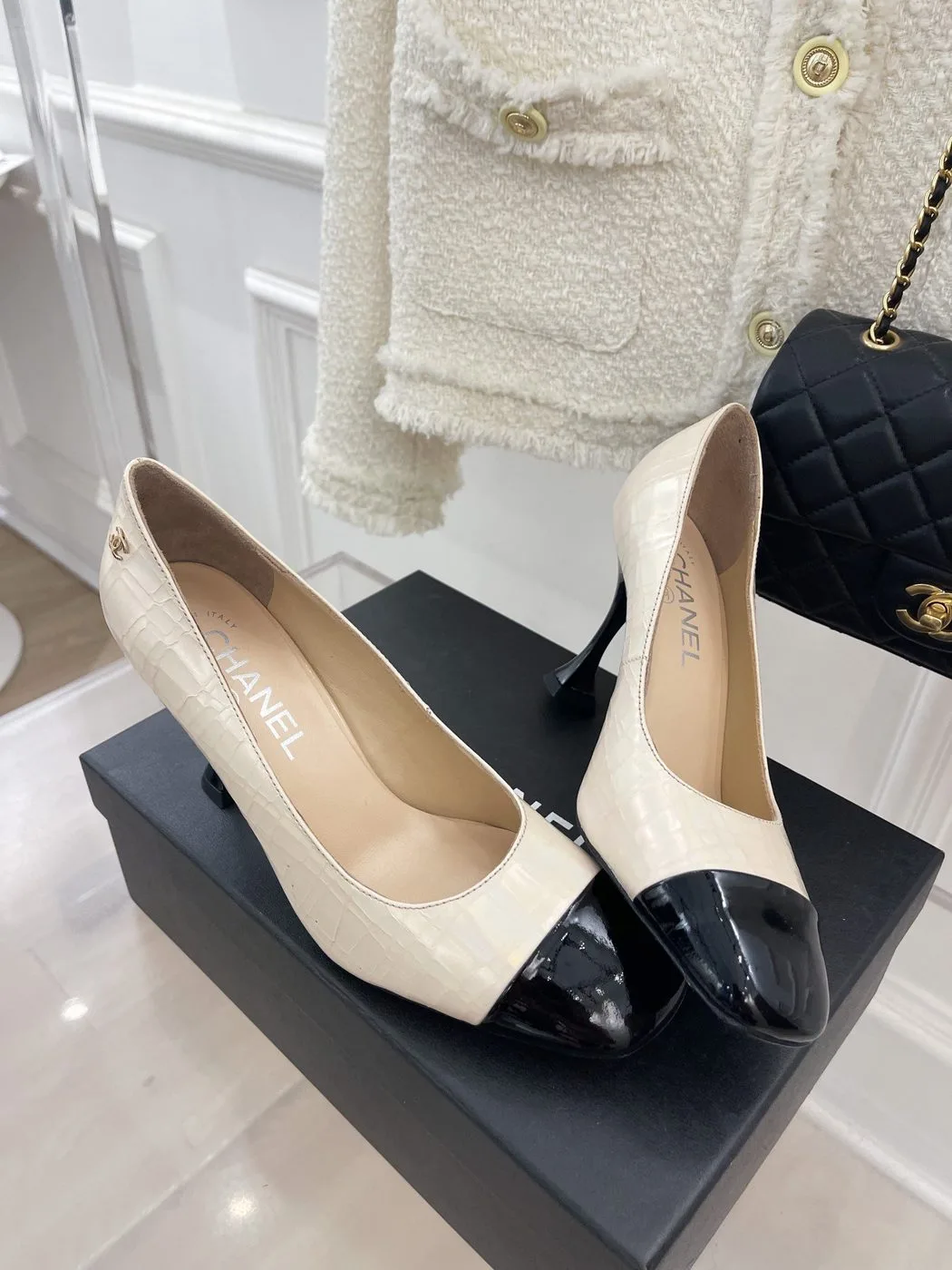 Chanel Women’s Pump & Grosgrain Beige - Image 5