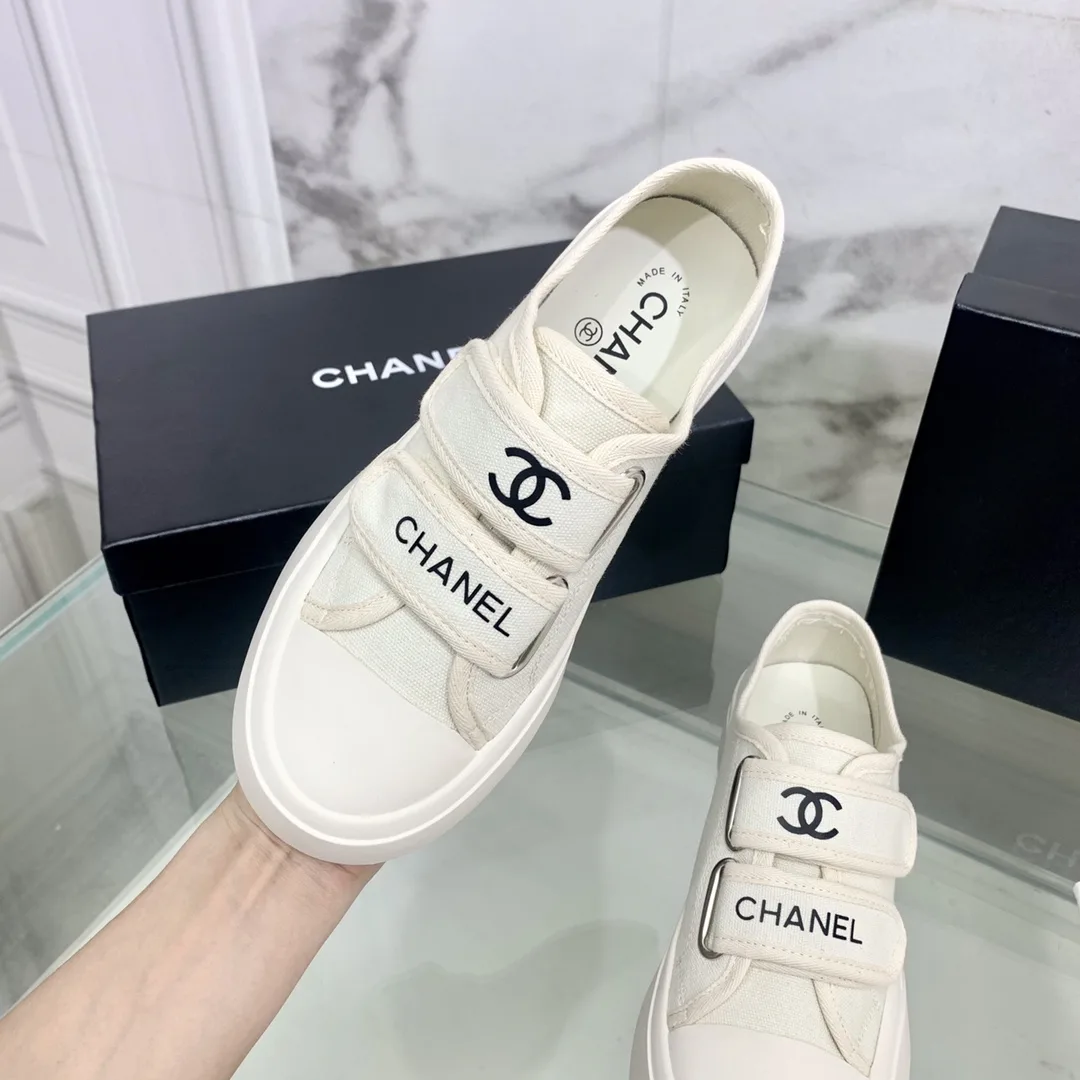 Chanel Women’s Chanel Velcro Sneaker White - Image 4