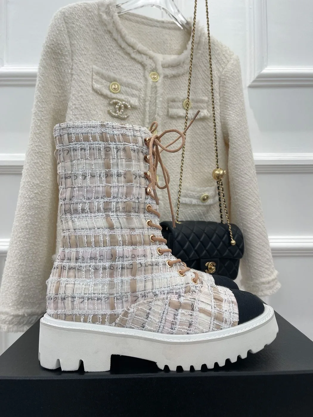 Chanel Martin Shoes With Laces White / - Image 4