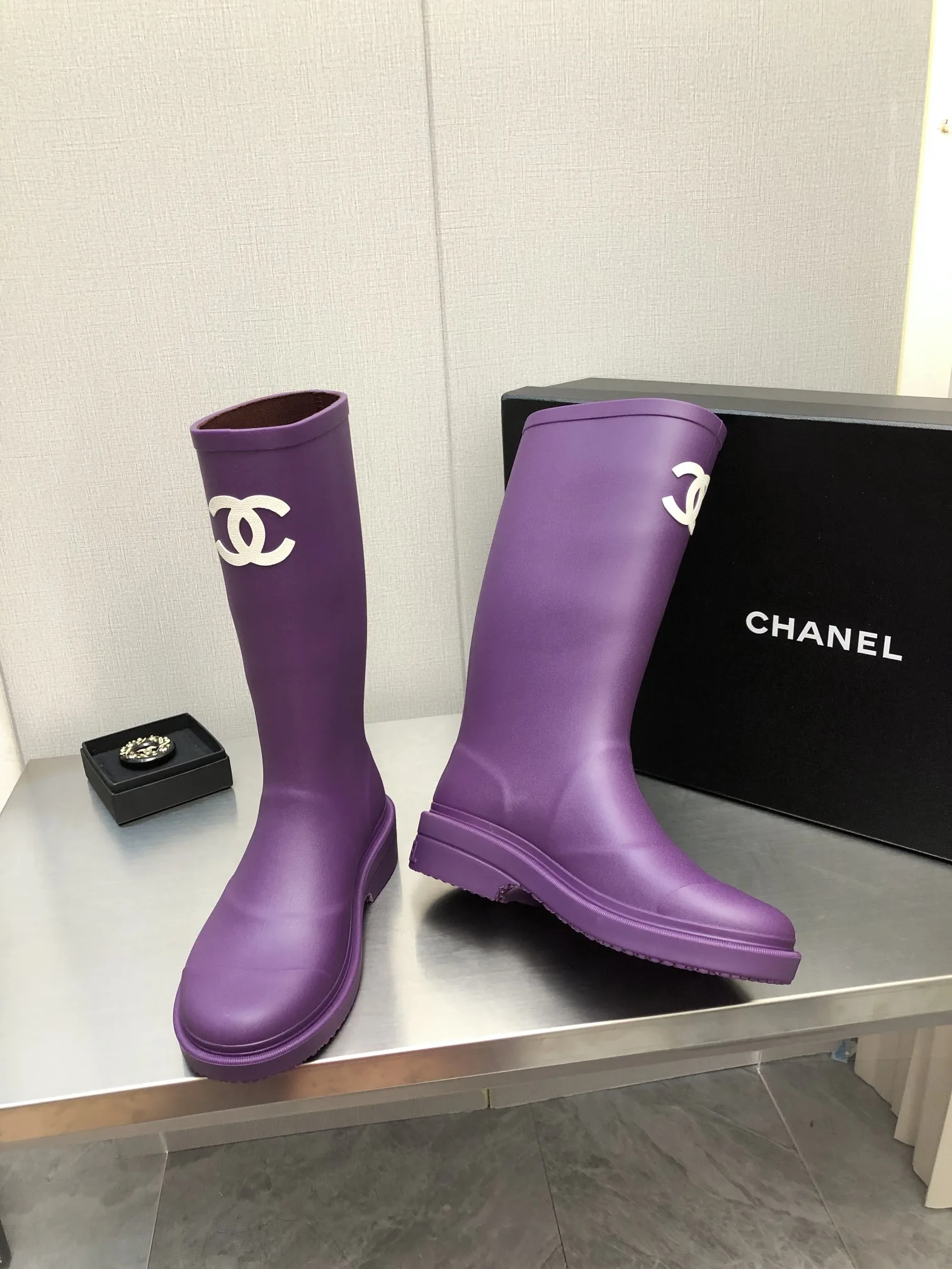 Chanel Women’s Hight Boots Purple - Image 8