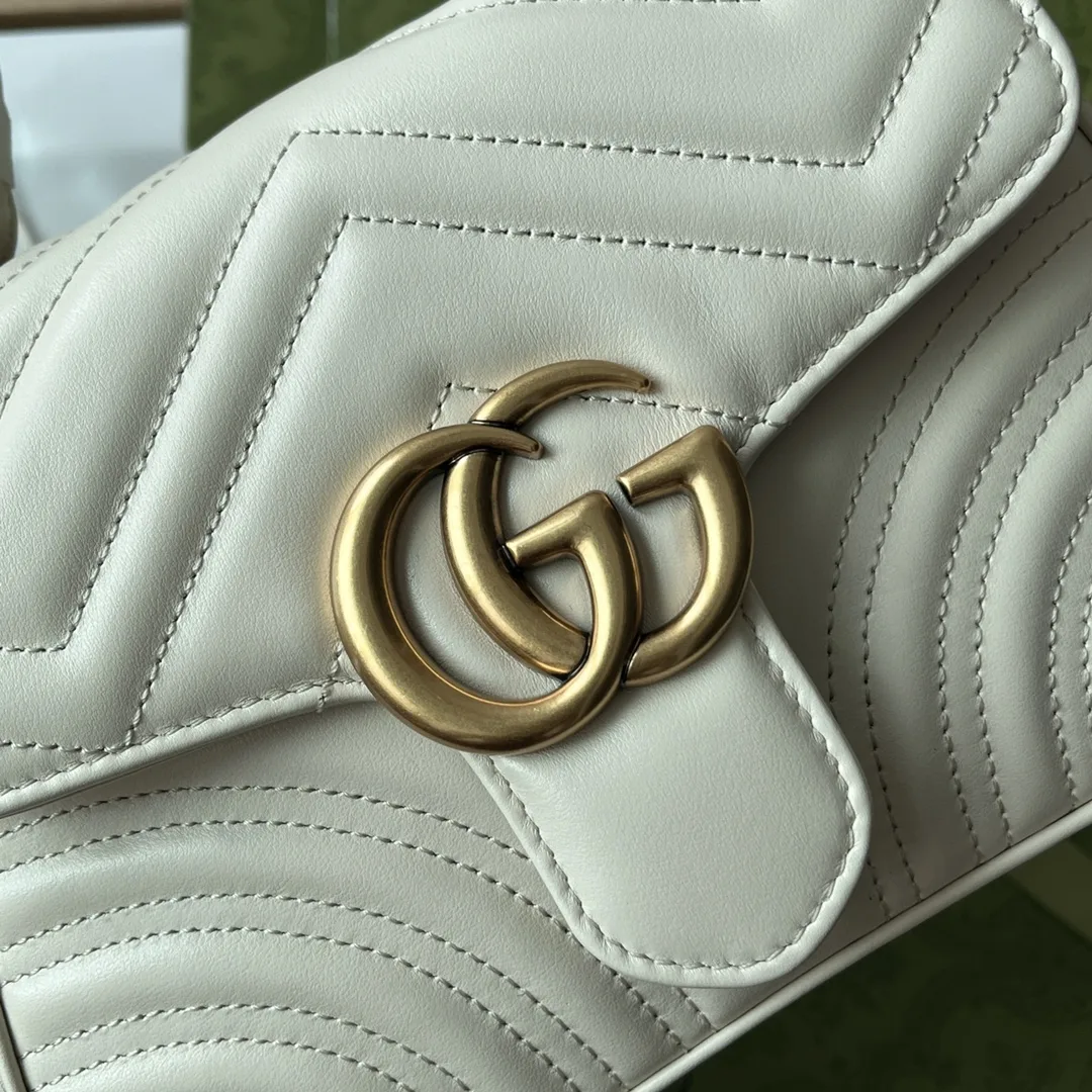 Gucci GG Marmont Mini Top Handle Bag White - Image 5
