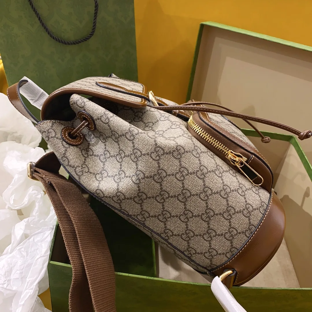 Gucci Backpack With Interlocking G Brown - Image 7