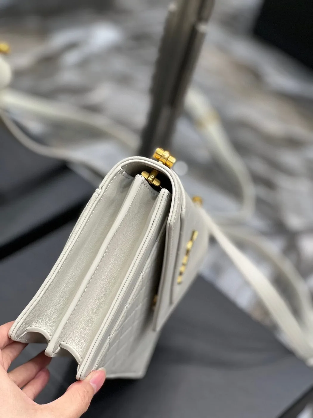 Alternative view of Saint Laurent Gaby Mini Satchel White