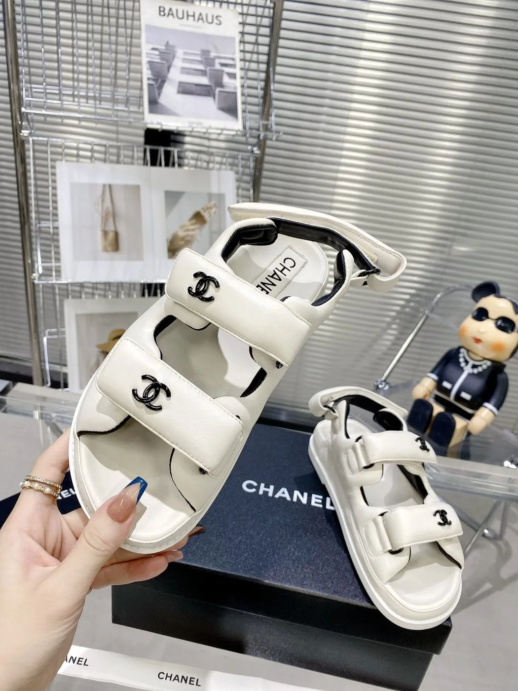 Chanel Women’s Sandals With Chanel Logo White - Image 4