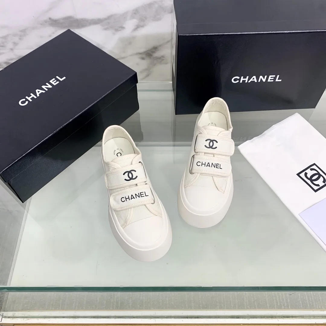 Chanel Women’s Chanel Velcro Sneaker White - Image 3