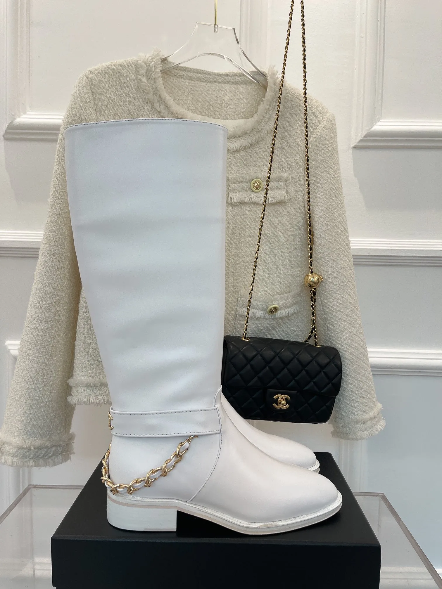 Chanel Ankle Boots With Chain White / - Image 7