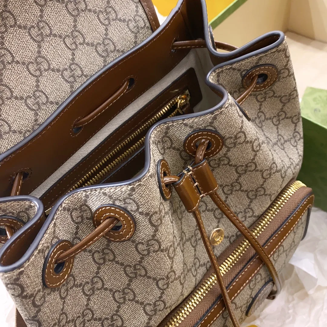 Gucci Backpack With Interlocking G Brown - Image 6