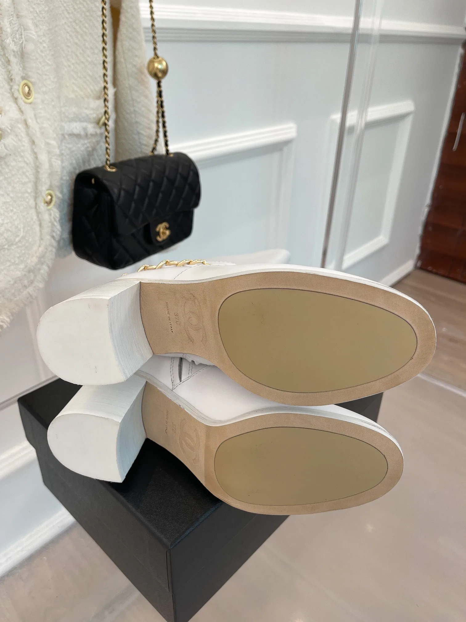 Chanel High Boots With Chain White / - Image 8