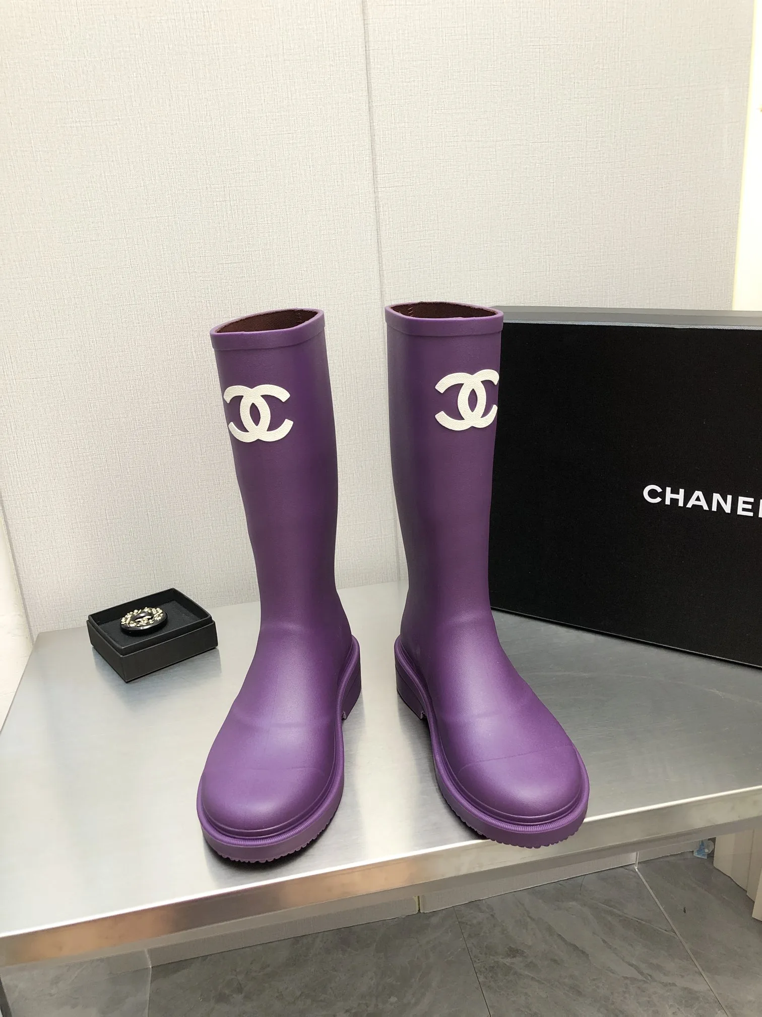 Chanel Women’s Hight Boots Purple - Image 5