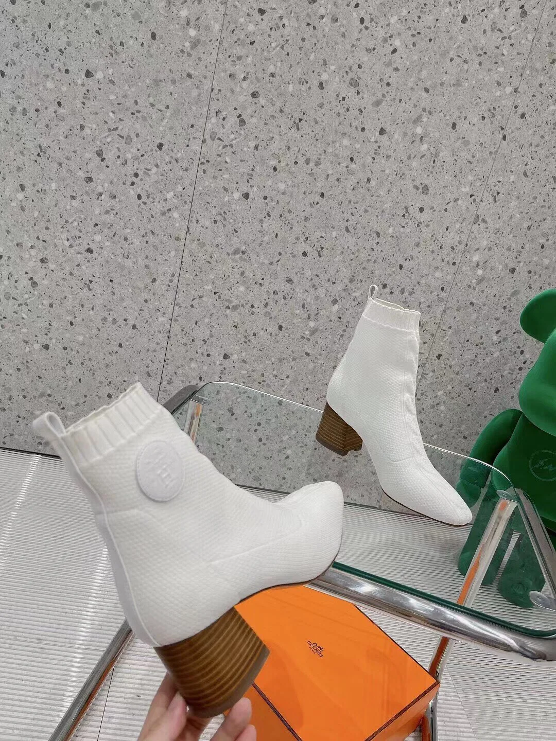 Hermes Volver 60 Ankle Boots White / - Image 9