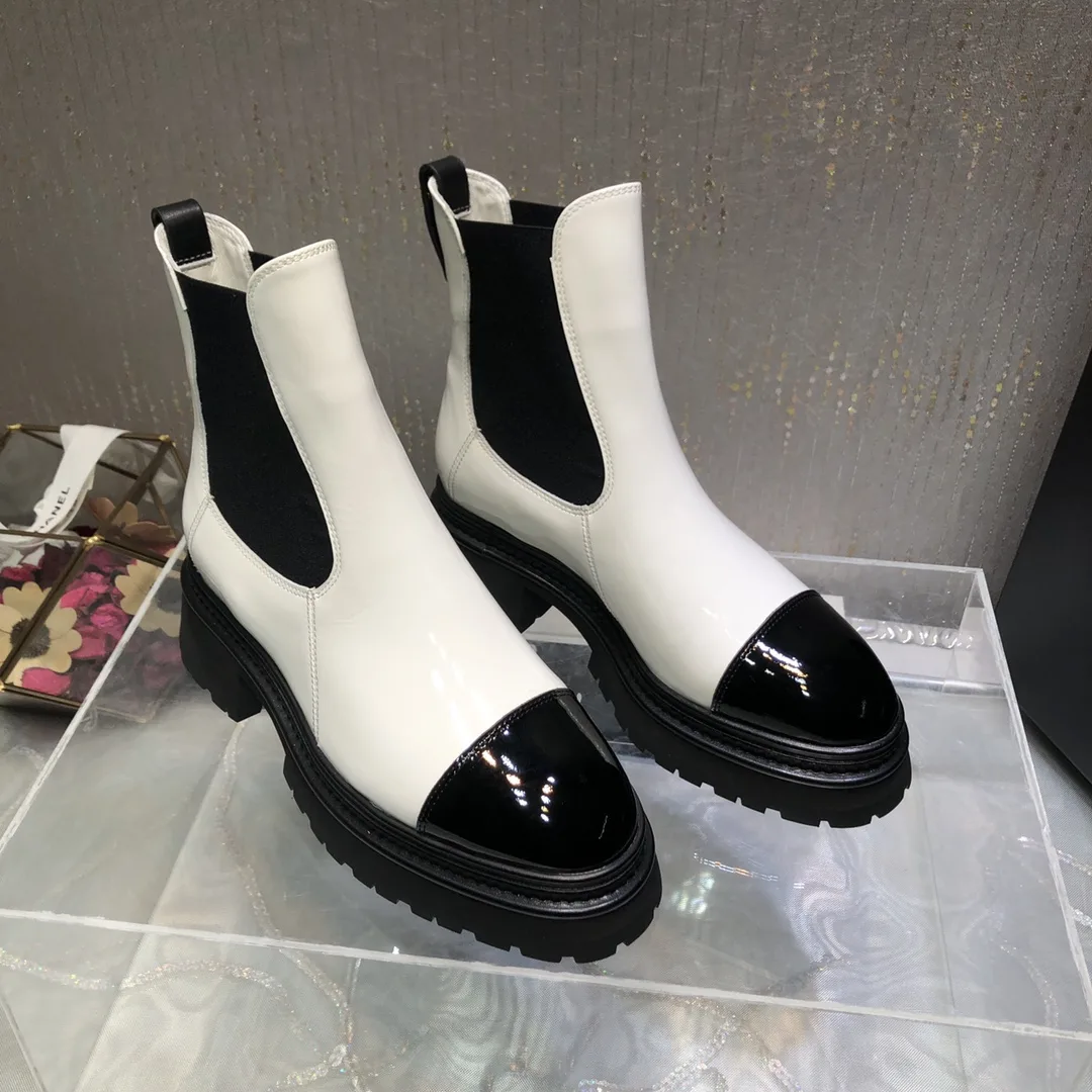 Chanel Ankle Boots White 0,/ - Image 7