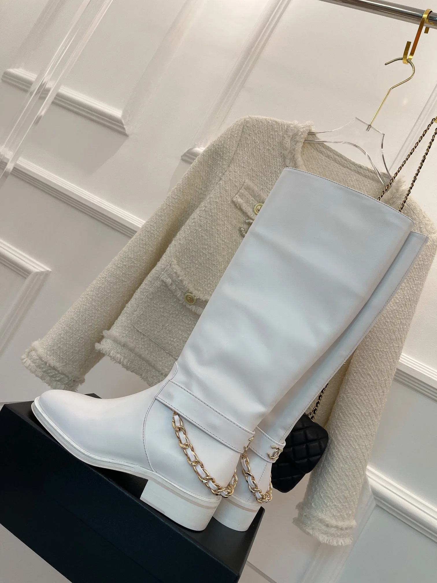 Chanel Ankle Boots With Chain White / - Image 6