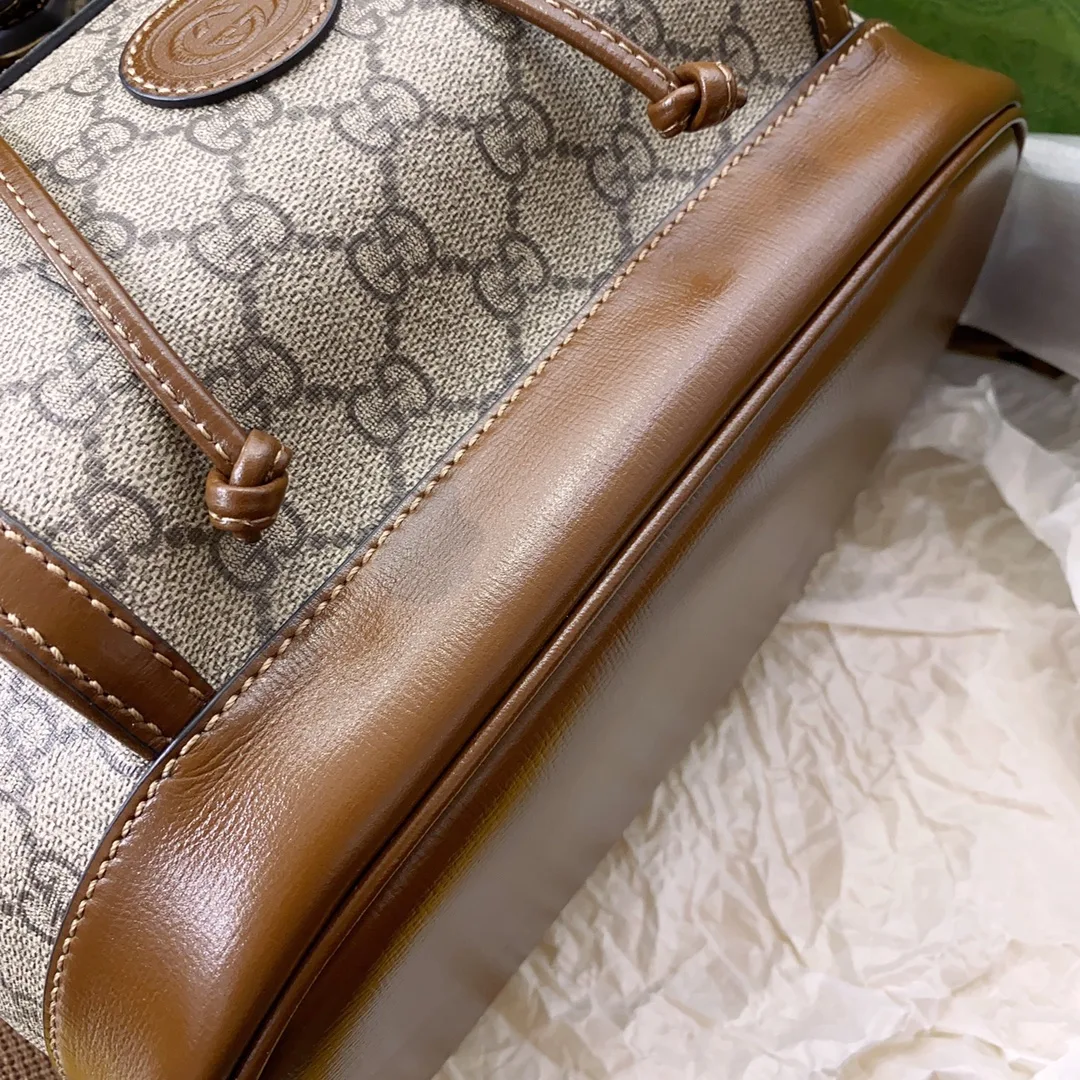 Gucci Backpack With Interlocking G Brown - Image 5