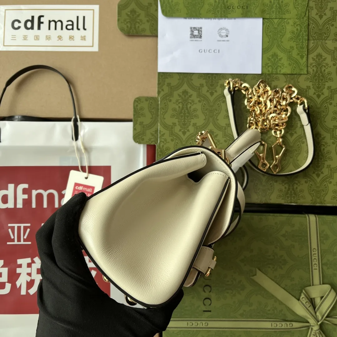 Gucci Horsebit 1955 Mini Shoulder Bag / Brown Gold Hardware - Image 6