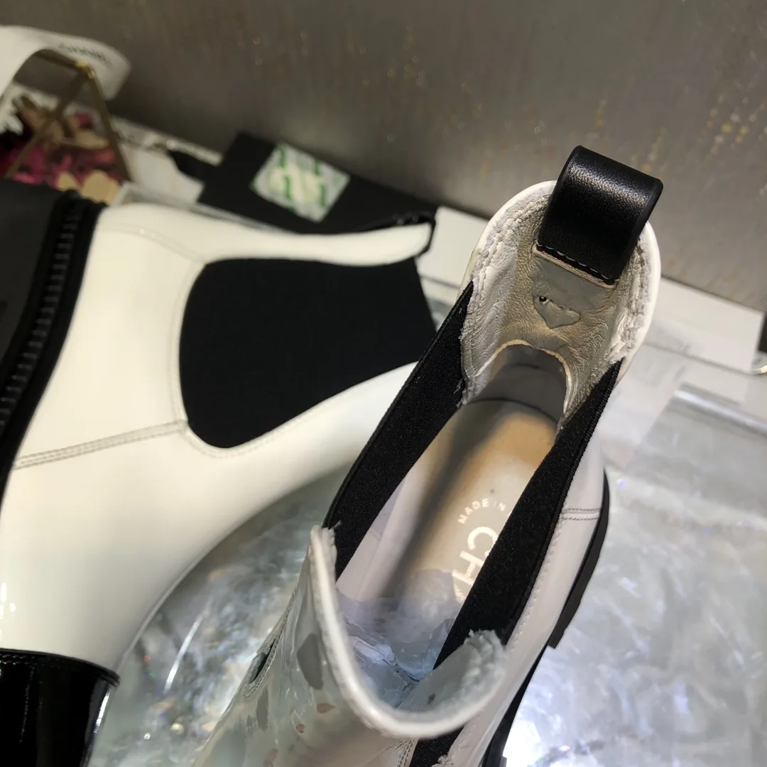 Chanel Ankle Boots White 0,/ - Image 6