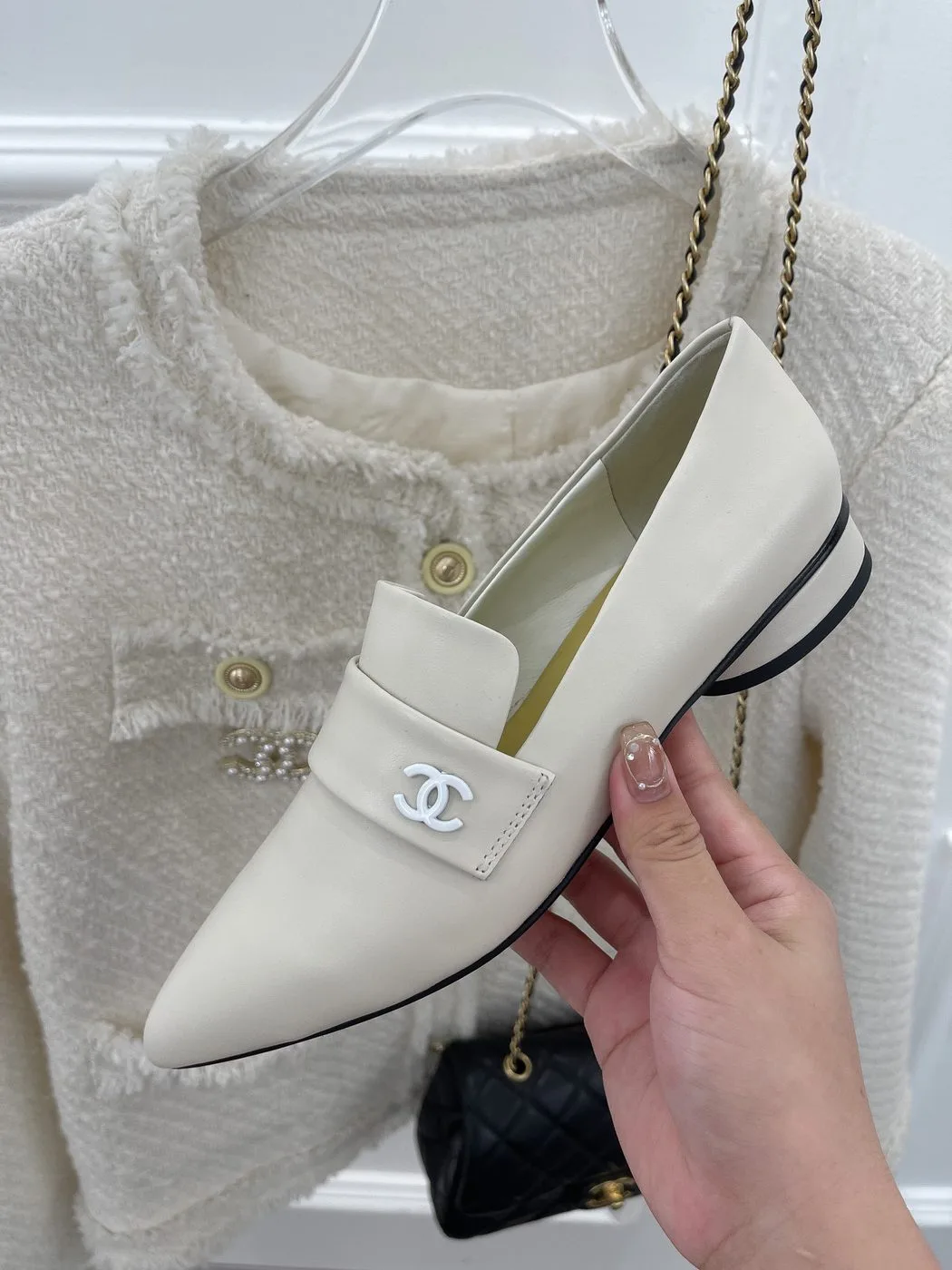 Chanel Women’s Loafer With Logo White - Image 5