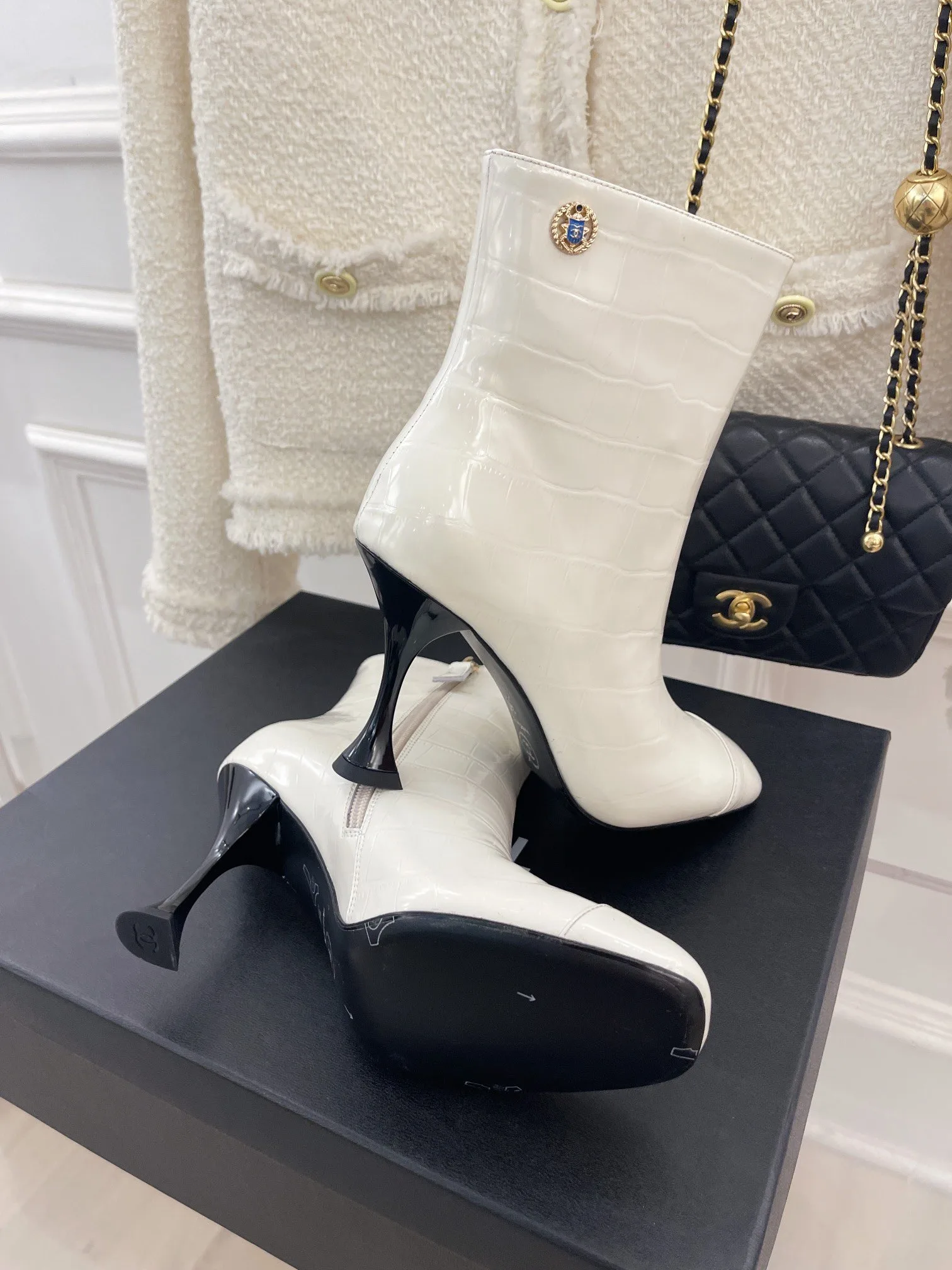 Chanel Women’s Short Boots White