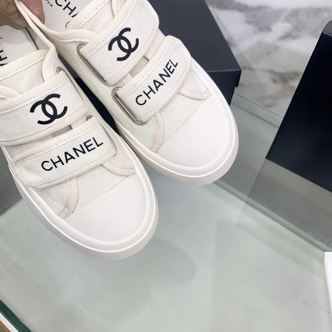 Chanel Women’s Chanel Velcro Sneaker White - Image 5