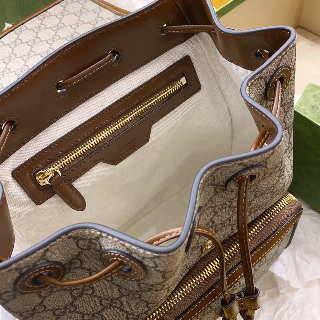 Gucci Backpack With Interlocking G Brown - Image 4