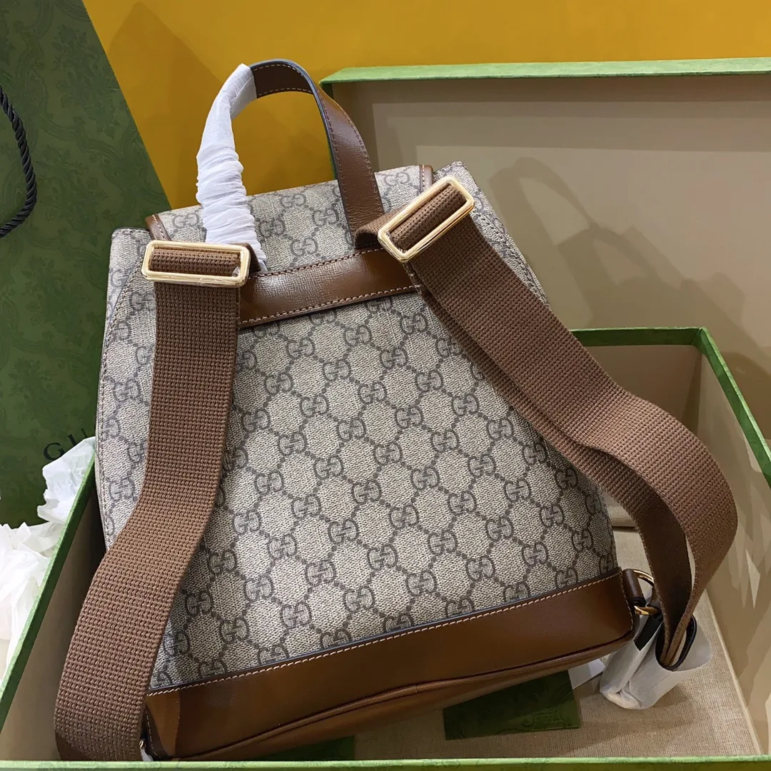 Gucci Backpack With Interlocking G Brown - Image 8