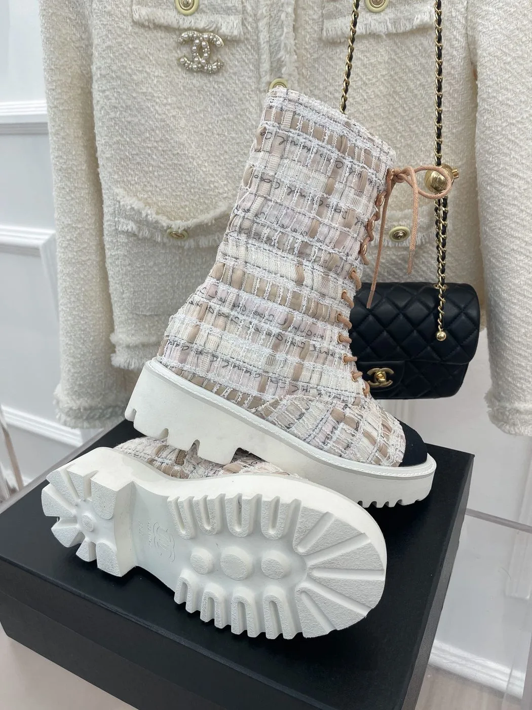 Chanel Martin Shoes With Laces White / - Image 5