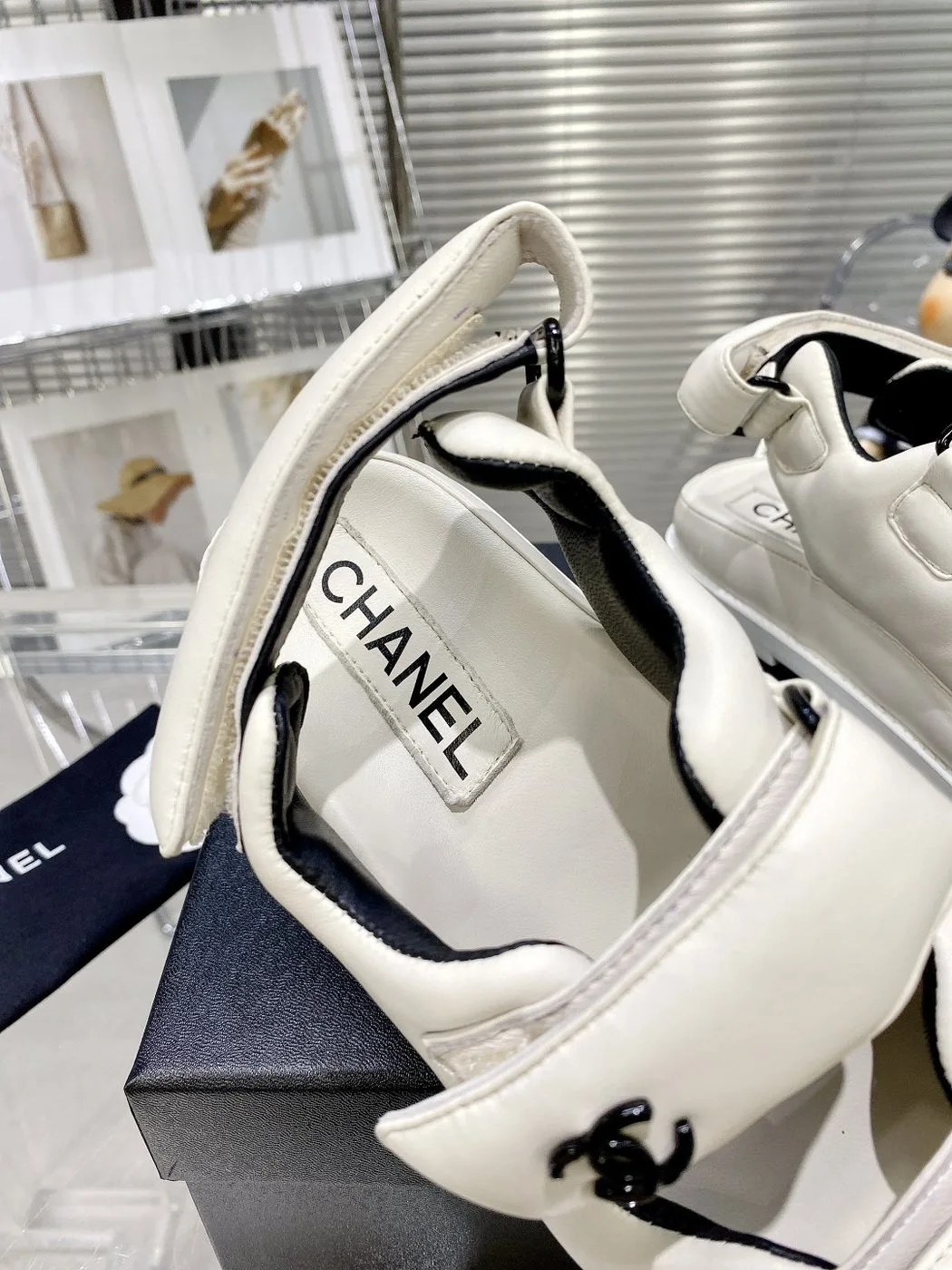 Chanel Women’s Sandals With Chanel Logo White - Image 5