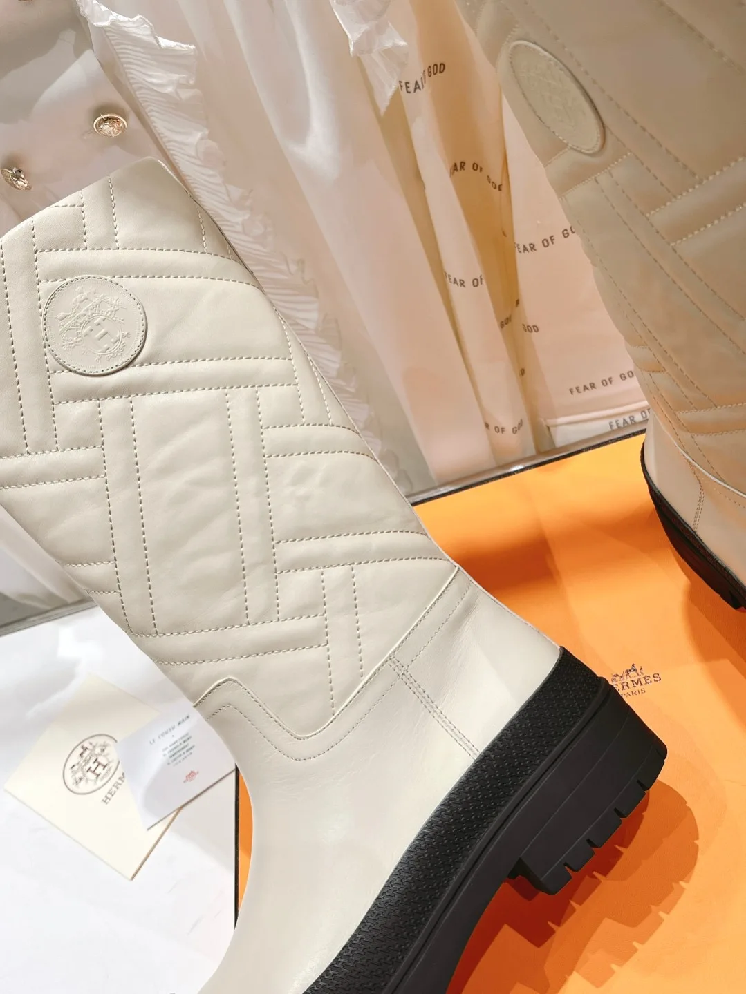 Alternative view of Hermes Fuji Boots White