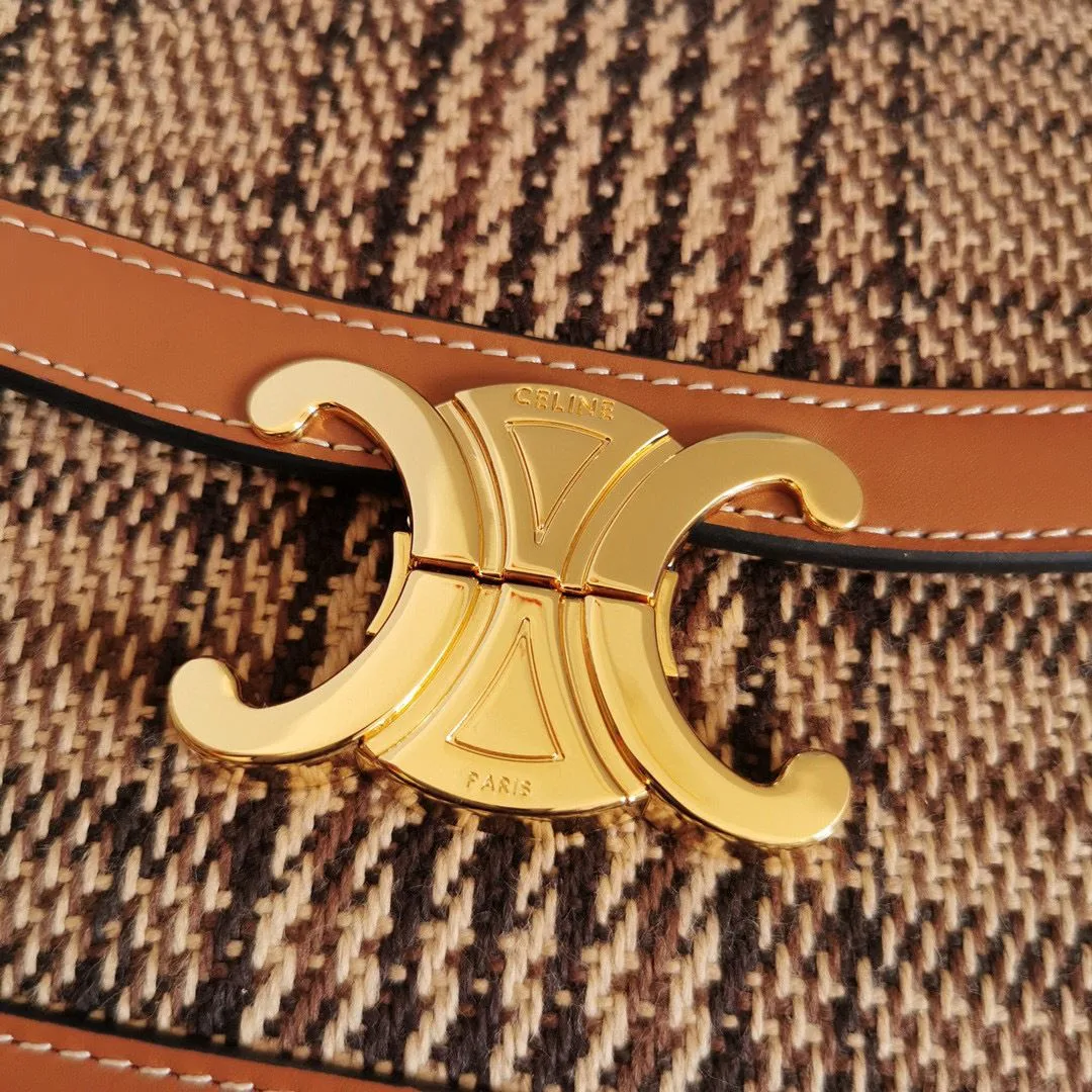 Alternative view of Celine Teen Triomphe Check Bag Brown /