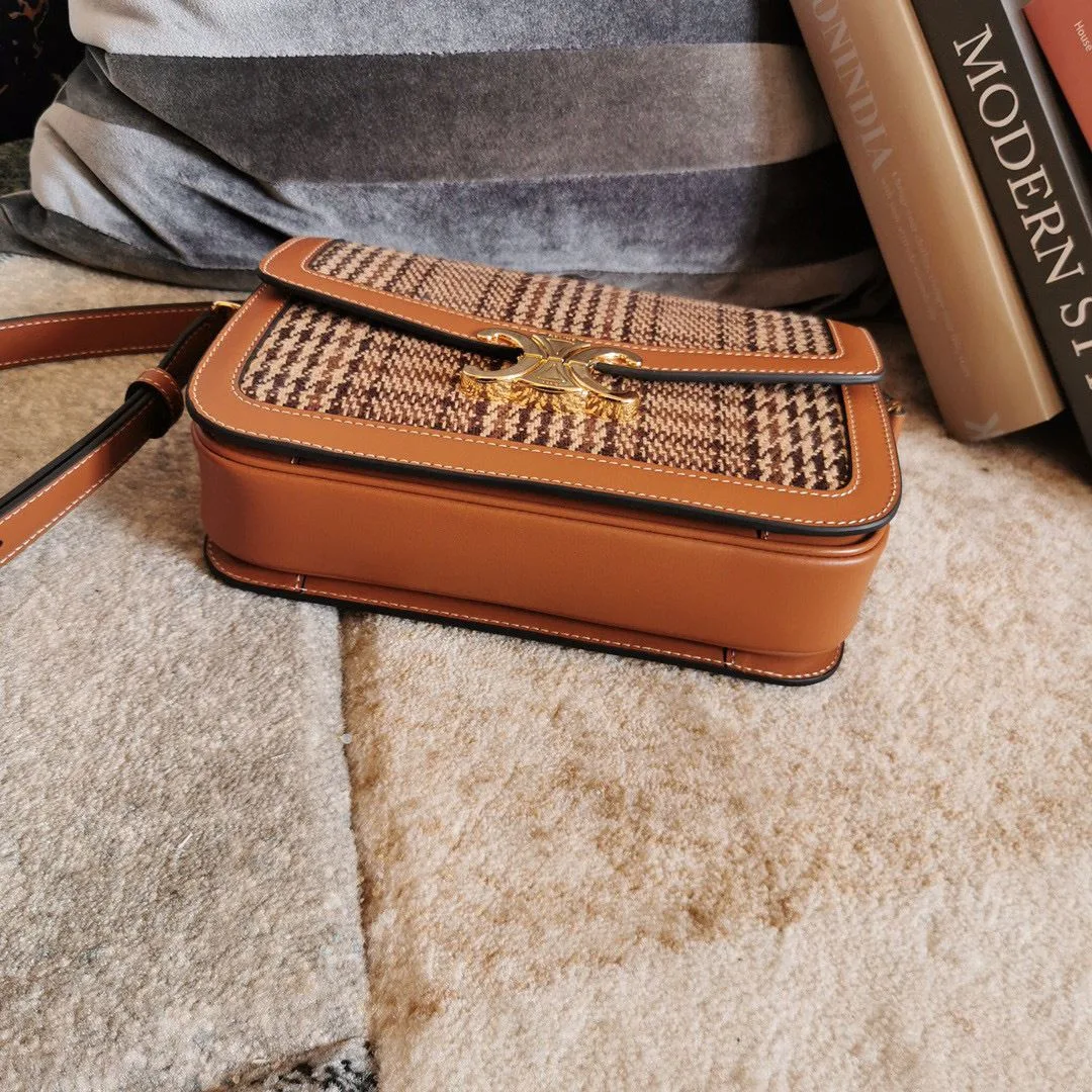 Celine Teen Triomphe Check Bag Brown / - Image 3