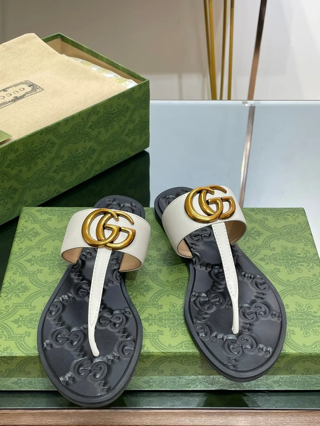 Alternative view of Gucci Thong Sandal With Double G White