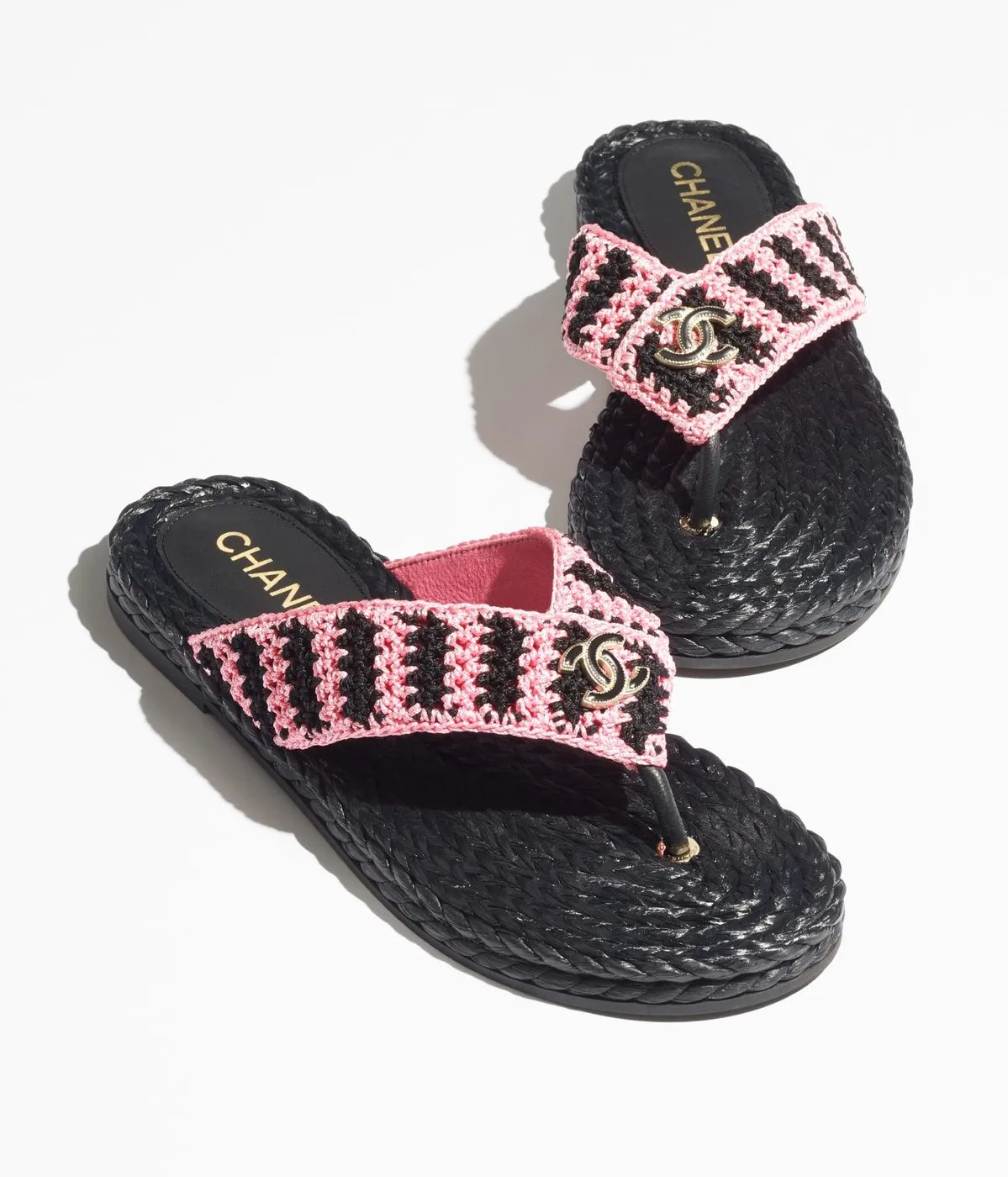 Chanel Flip-Flops Black And Pink - Image 3