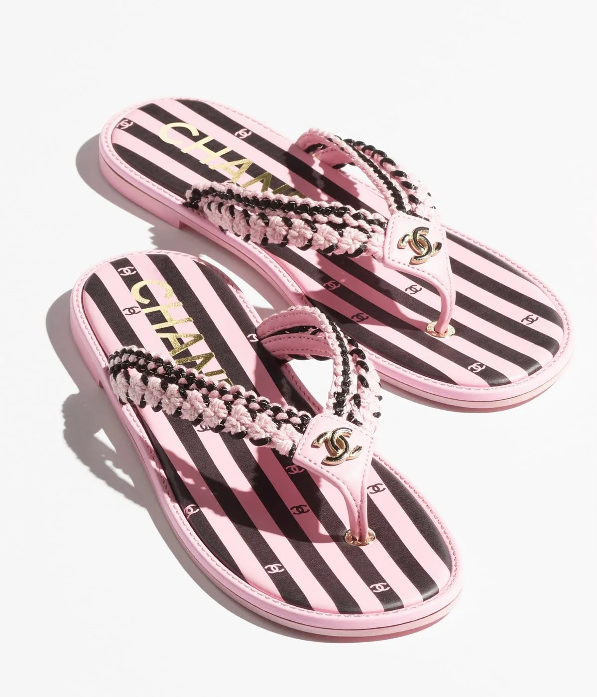 Chanel Flip-Flops Black And Pink - Image 3