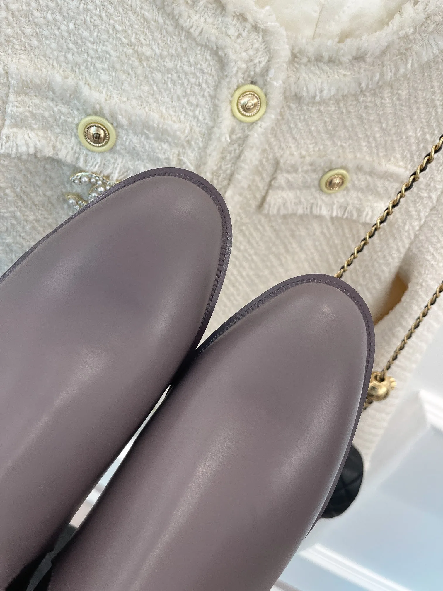 Alternative view of Chanel Ankle Boots With Chain Light Violet /