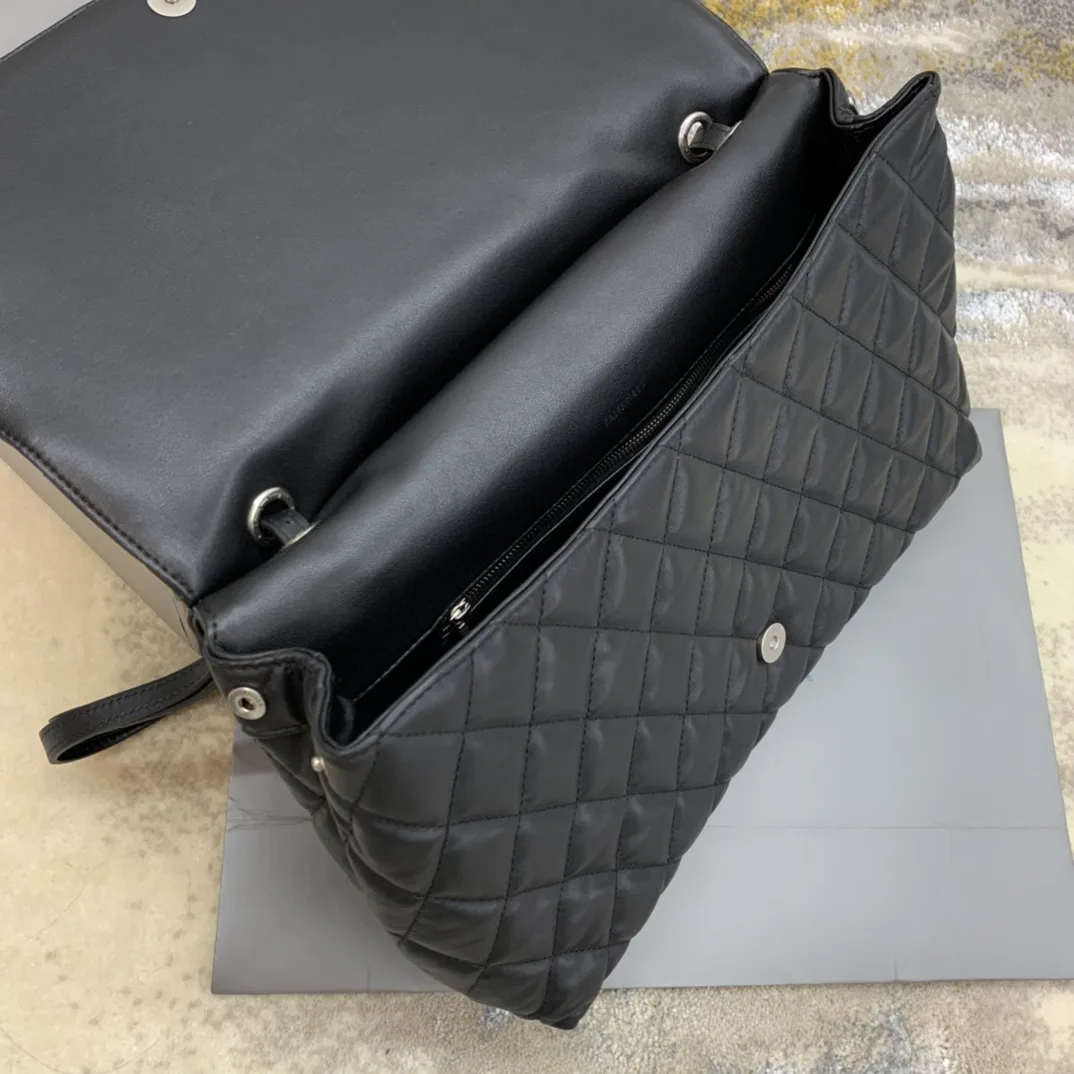 Balenciaga Touch B. Shoulder Bag Quilted Large In Black 14n/ - Image 5