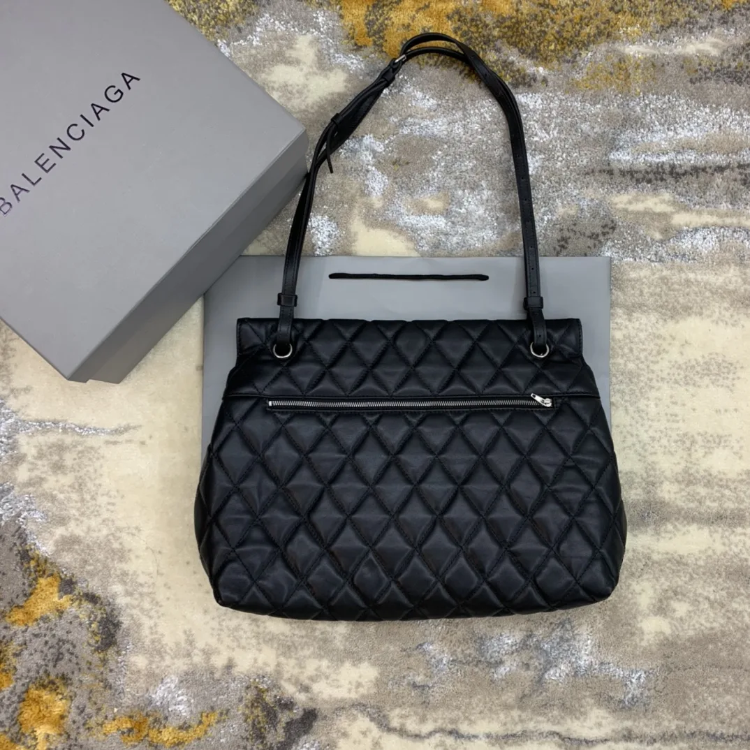 Balenciaga Touch B. Shoulder Bag Quilted Large In Black 14n/ - Image 3