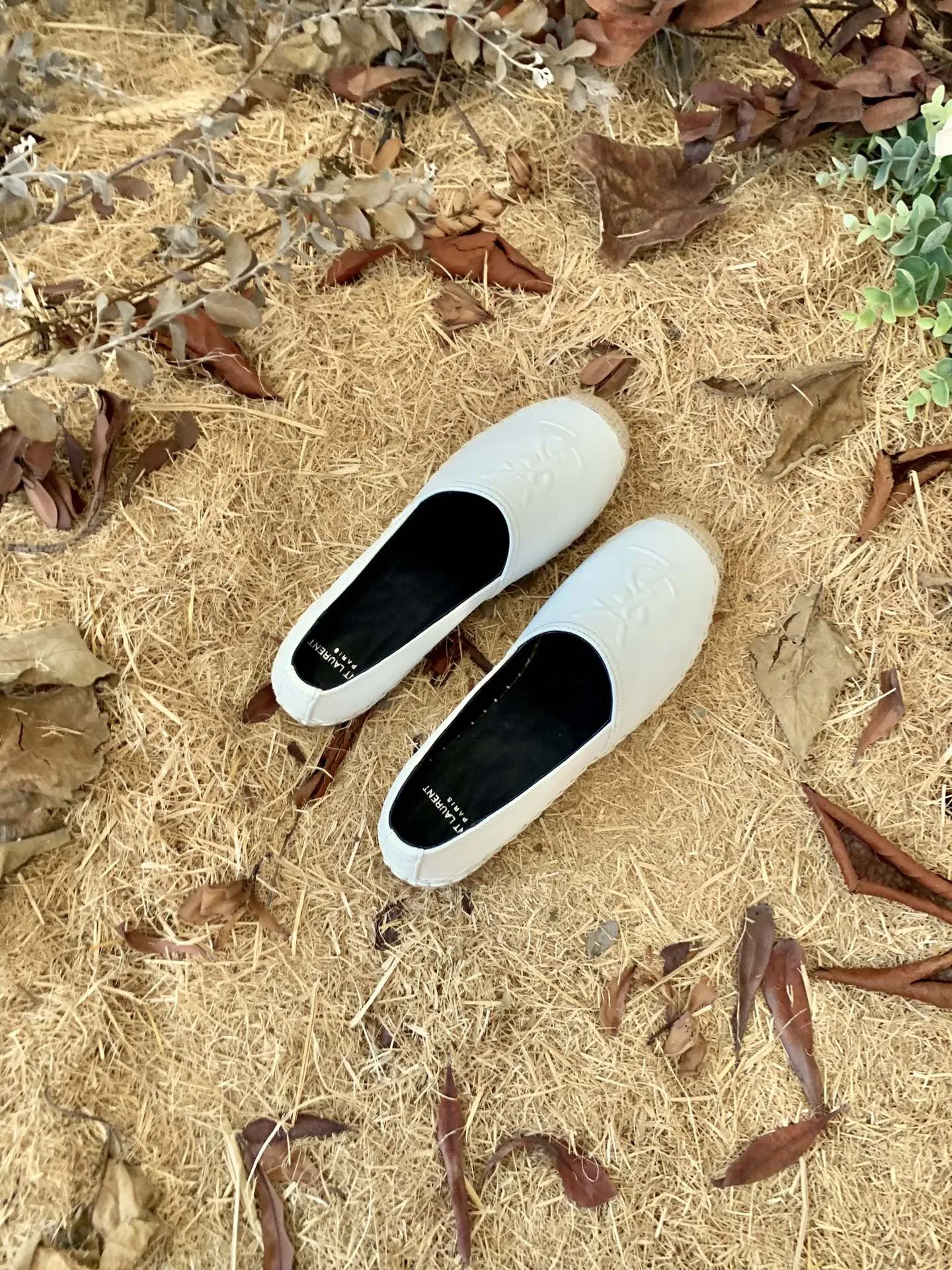 Saint Laurent Ysl Embroidered Espadrilles White YSL - Image 4