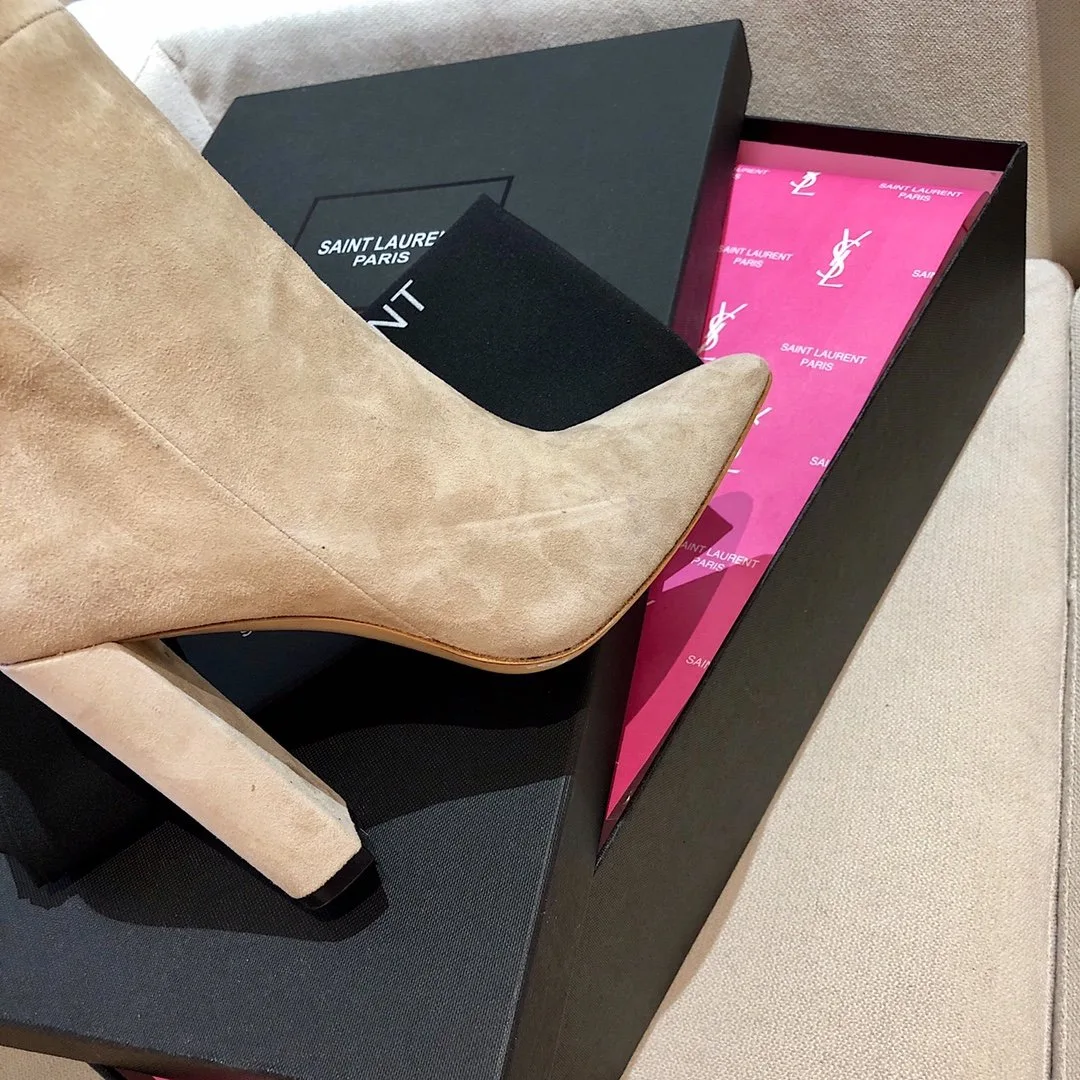 Alternative view of Saint Laurent High Boots Beige YSL