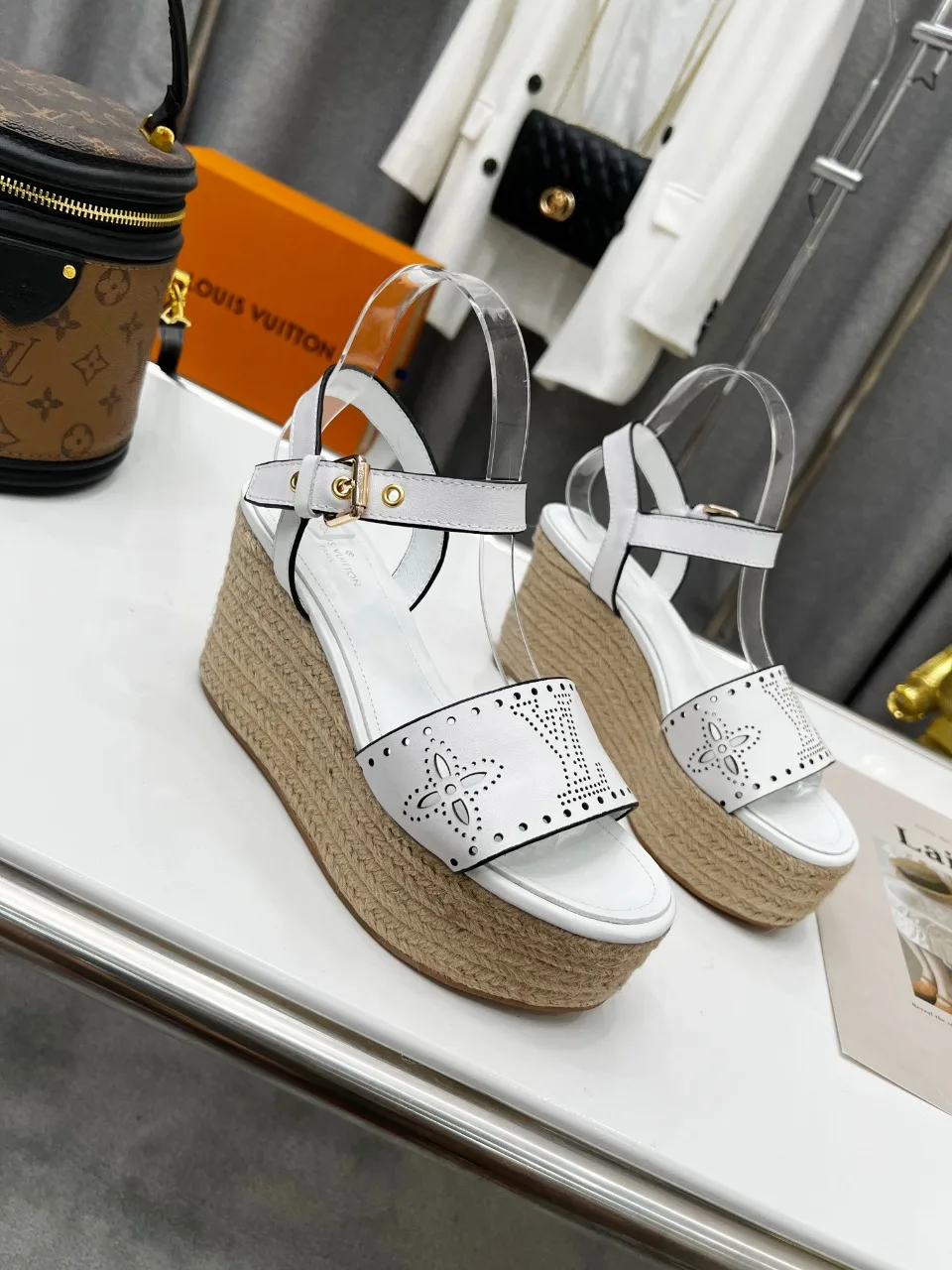 Louis Vuitton Starboard Wedge Sandal White LV 1A9PKT