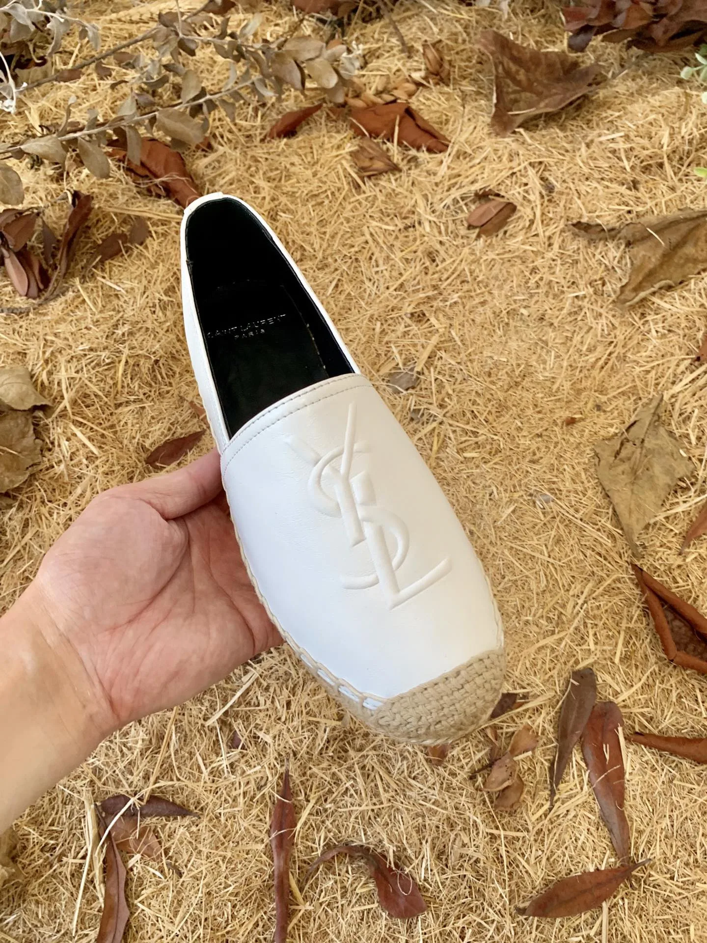 Alternative view of Saint Laurent Ysl Embroidered Espadrilles White YSL