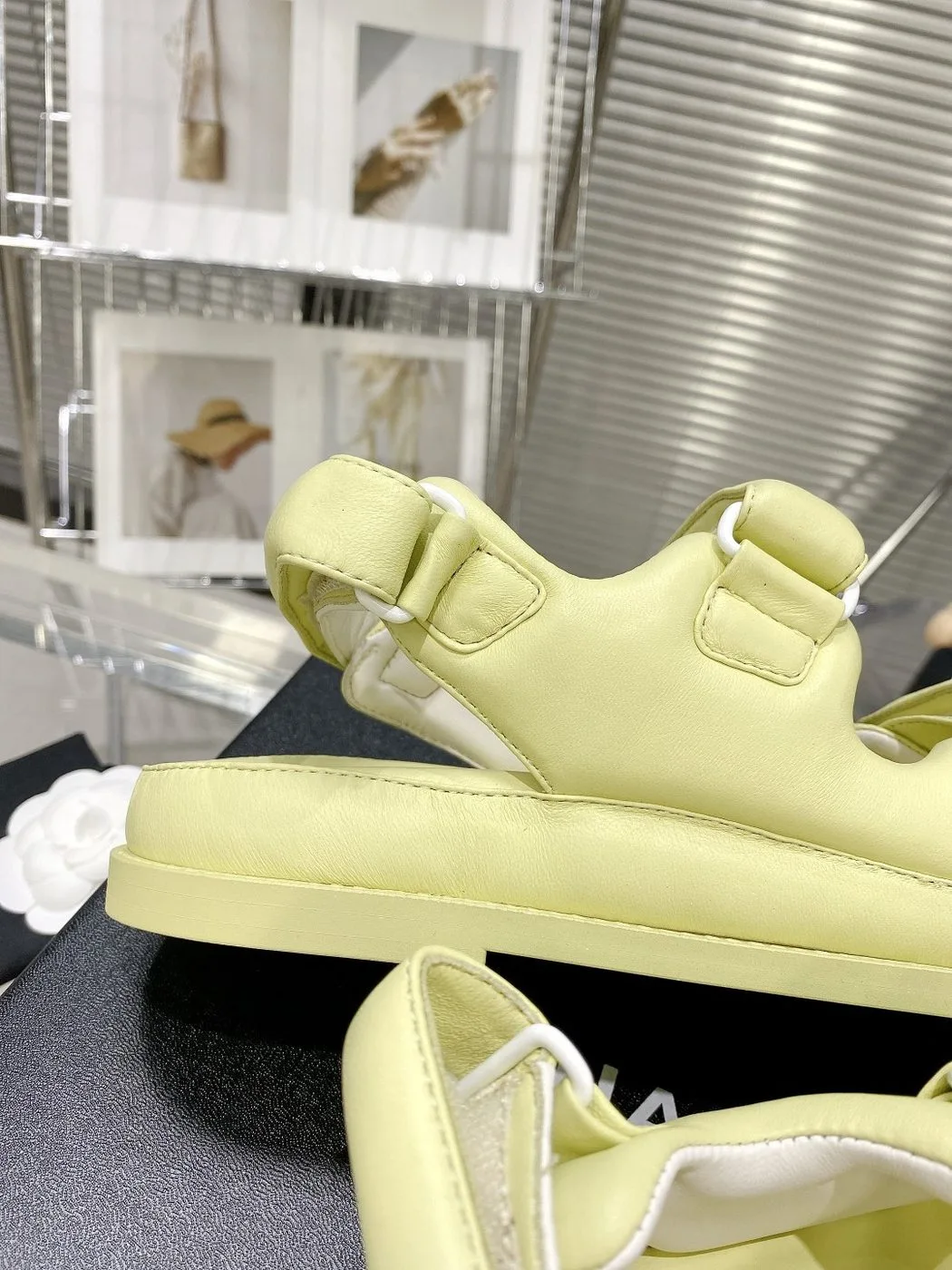 Chanel Women’s Sandals With Chanel Logo Yellow - Image 3